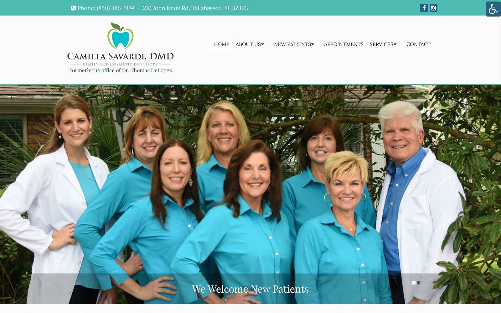 The Screenshot of Camilla Savardi, DMD - Smile Tallahassee smiletallahassee.com Website