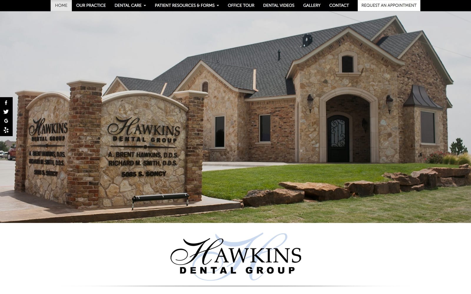 The Screenshot of Hawkins Dental Group smithandhawkinsdental.com Website
