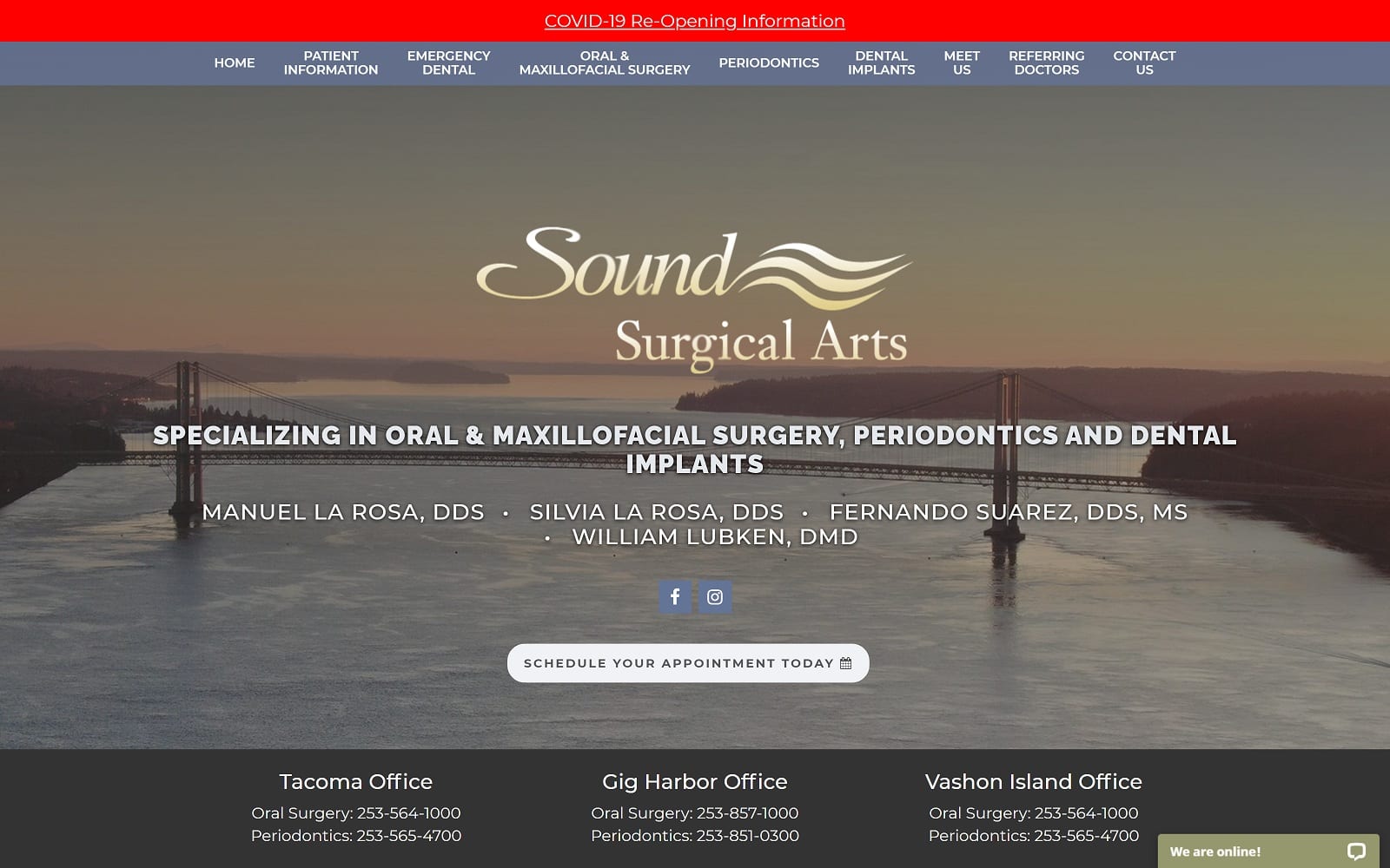 The Screenshot of Sound Surgical Arts soundsurgicalarts.com Dr. Manuel La Rosa Website
