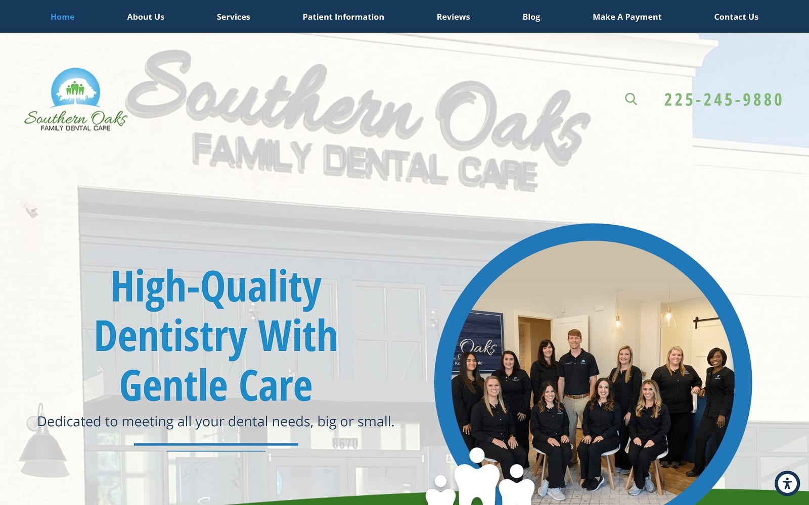 The Screenshot of Southern Oaks Family Dental Care southernoaksfamilydental.com Website