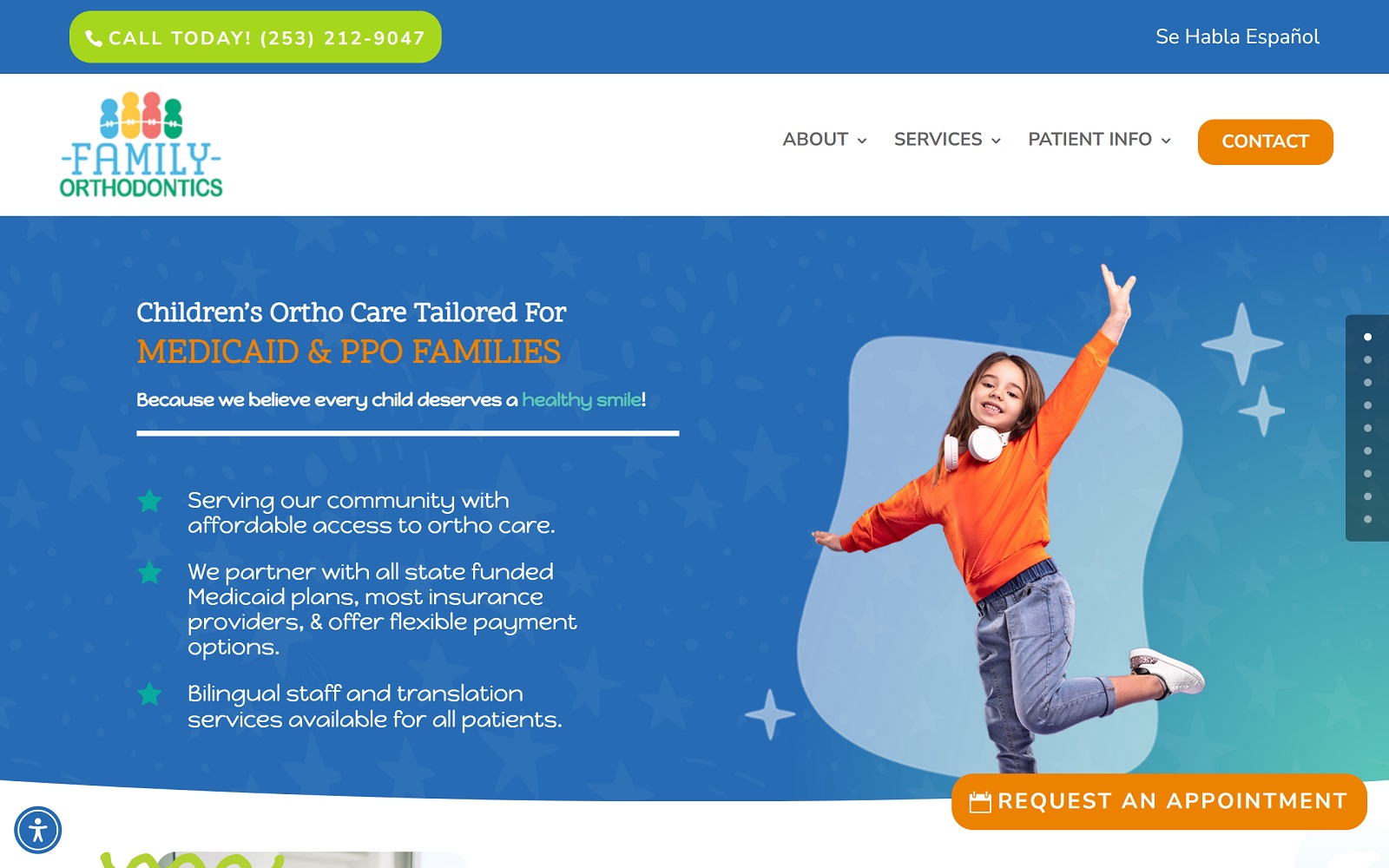 tacomafamilyortho.com screenshot