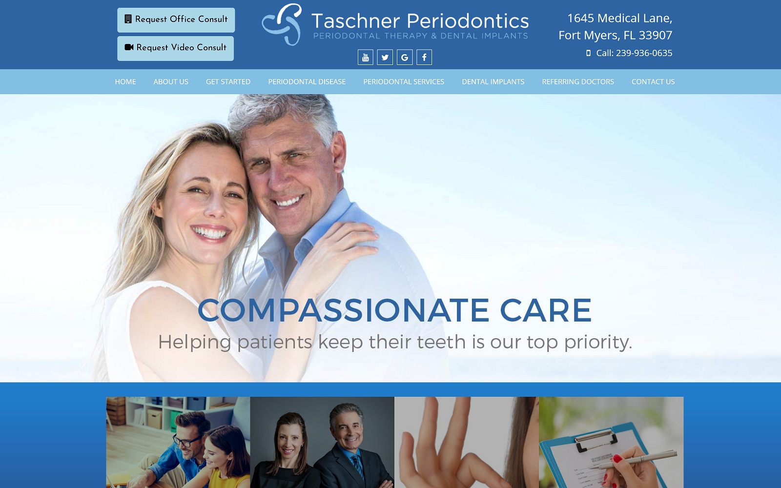 The Screenshot of Taschner Periodontics taschnerperio.com Website
