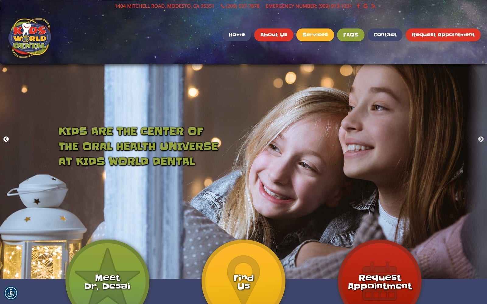 The Screenshot of Kids World Dental thekidsworlddental.com Website
