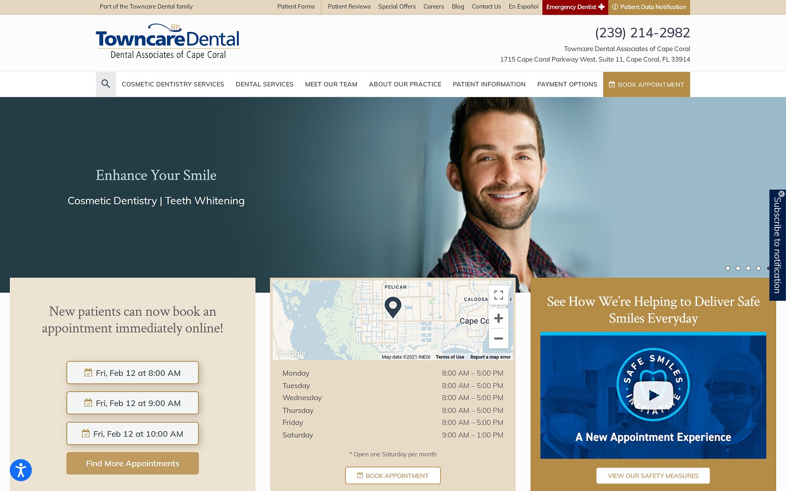 The Screenshot of Towncare Dental Associates of Cape Coral towncaredental.com/locations/cape-coral Website