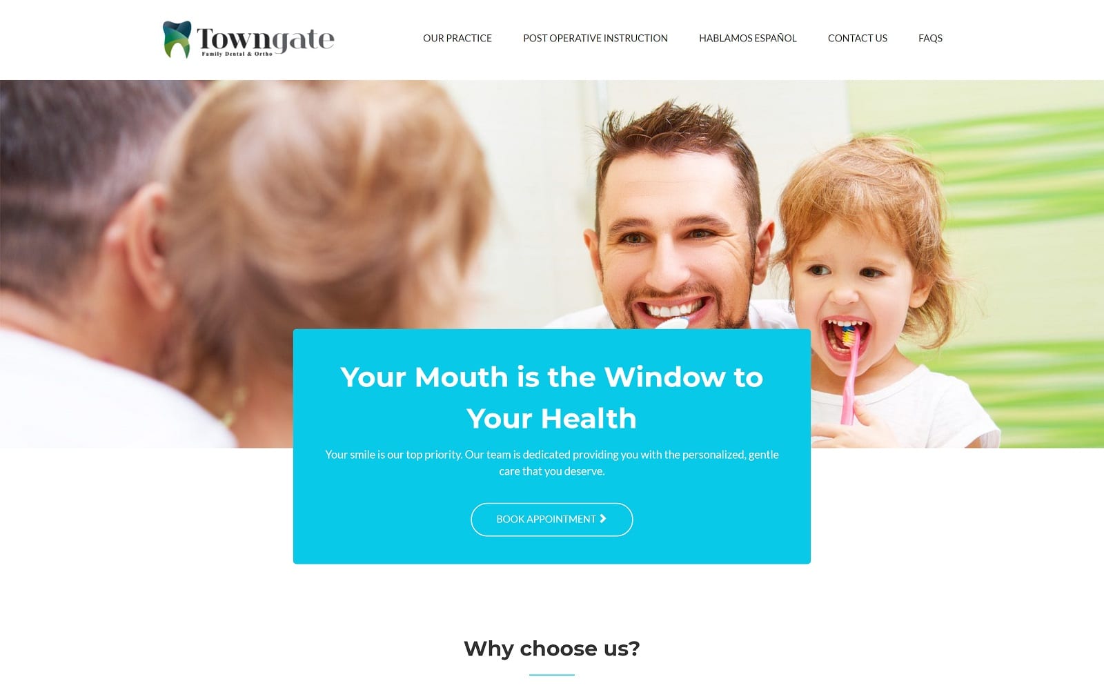The Screenshot of Towngate Family Dental & Orthodontics towngatedentistry.com Website