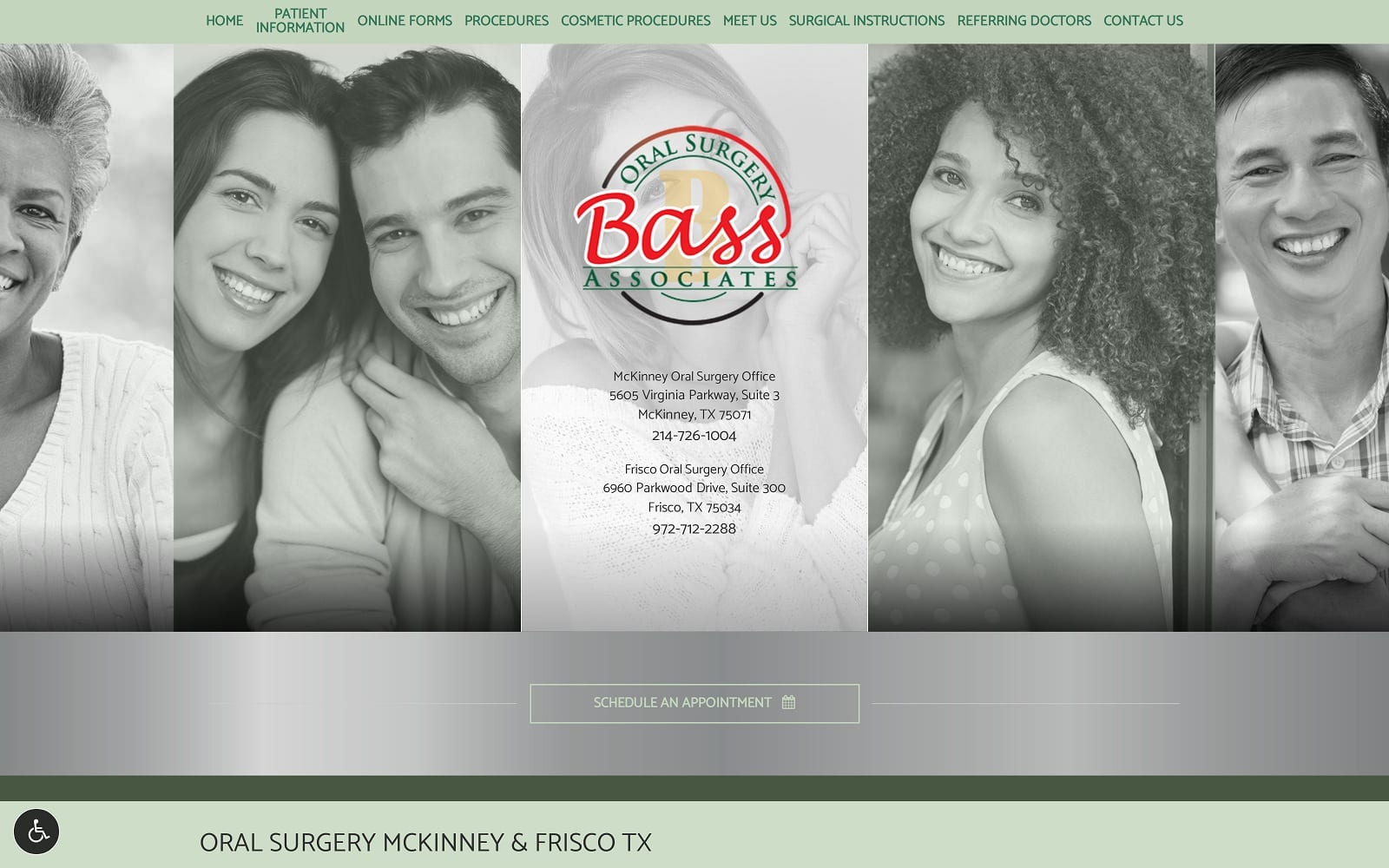 The Screenshot of Russell K. Bass DDS, PA txoralsurgery.com Website