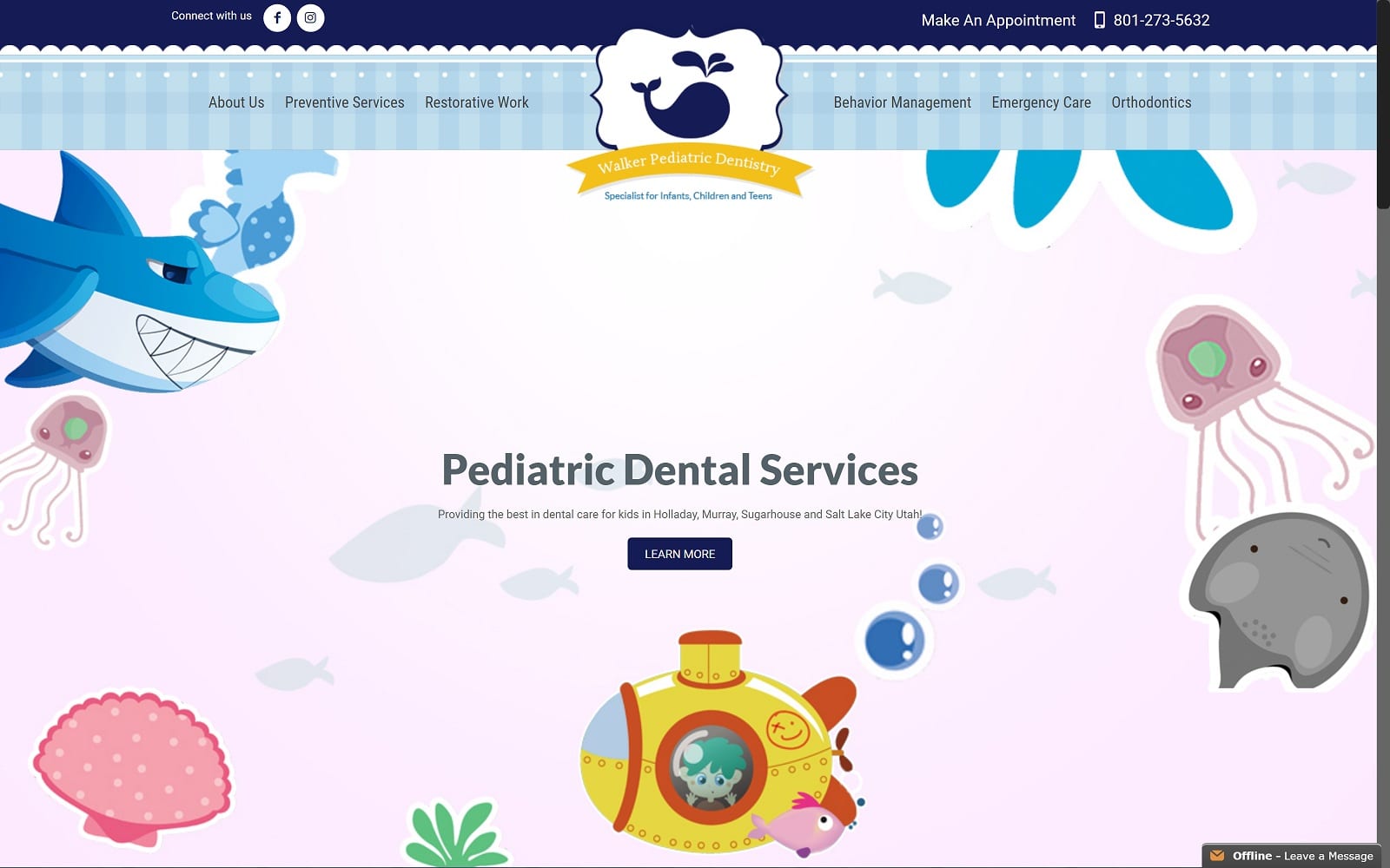 The Screenshot of Walker Pediatric Dentistry walkerpediatricdentistry.com Website