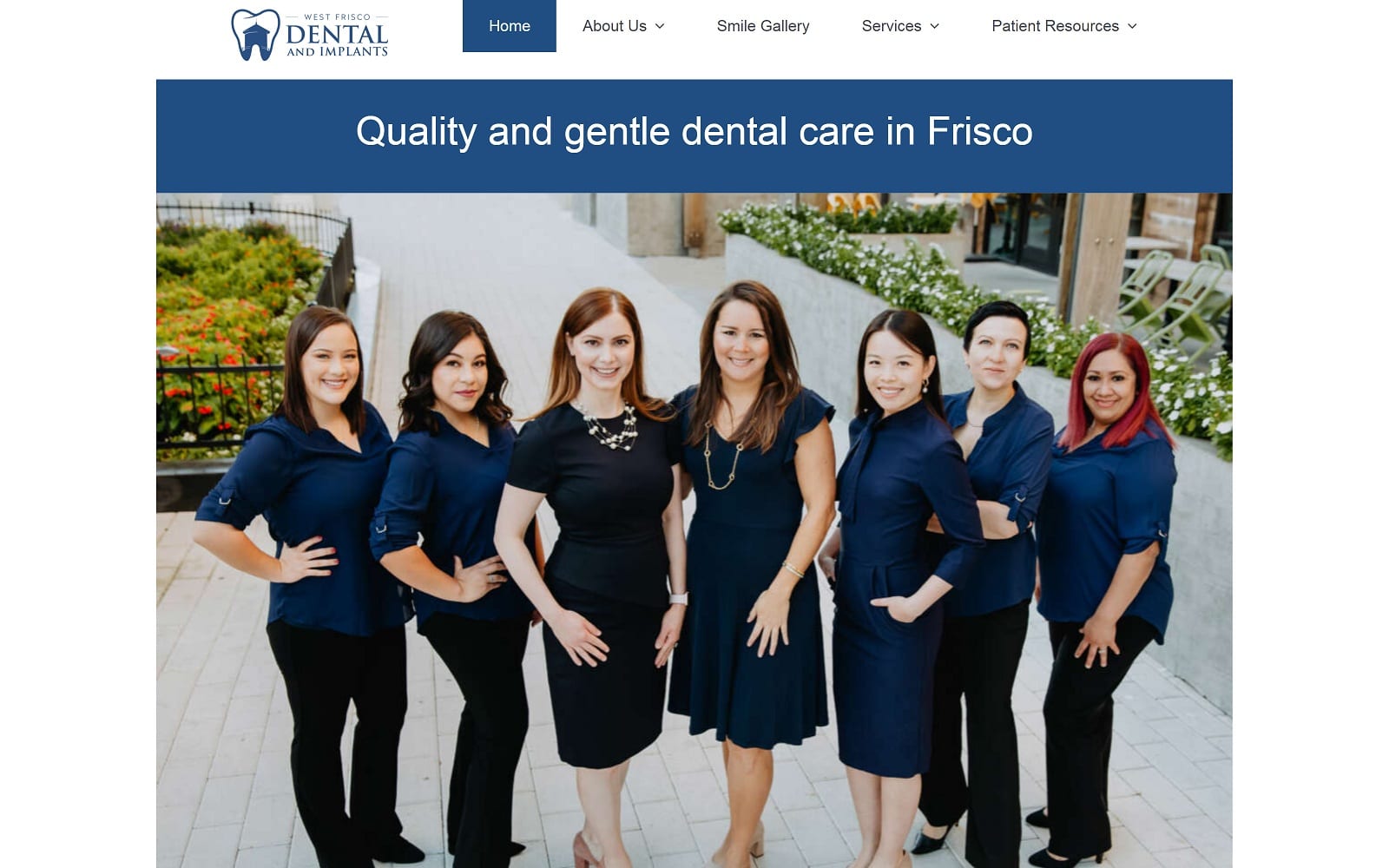 The Screenshot of West Frisco Dental And Implants westfriscodental.com Dr. Natalia Ovcharenko Website