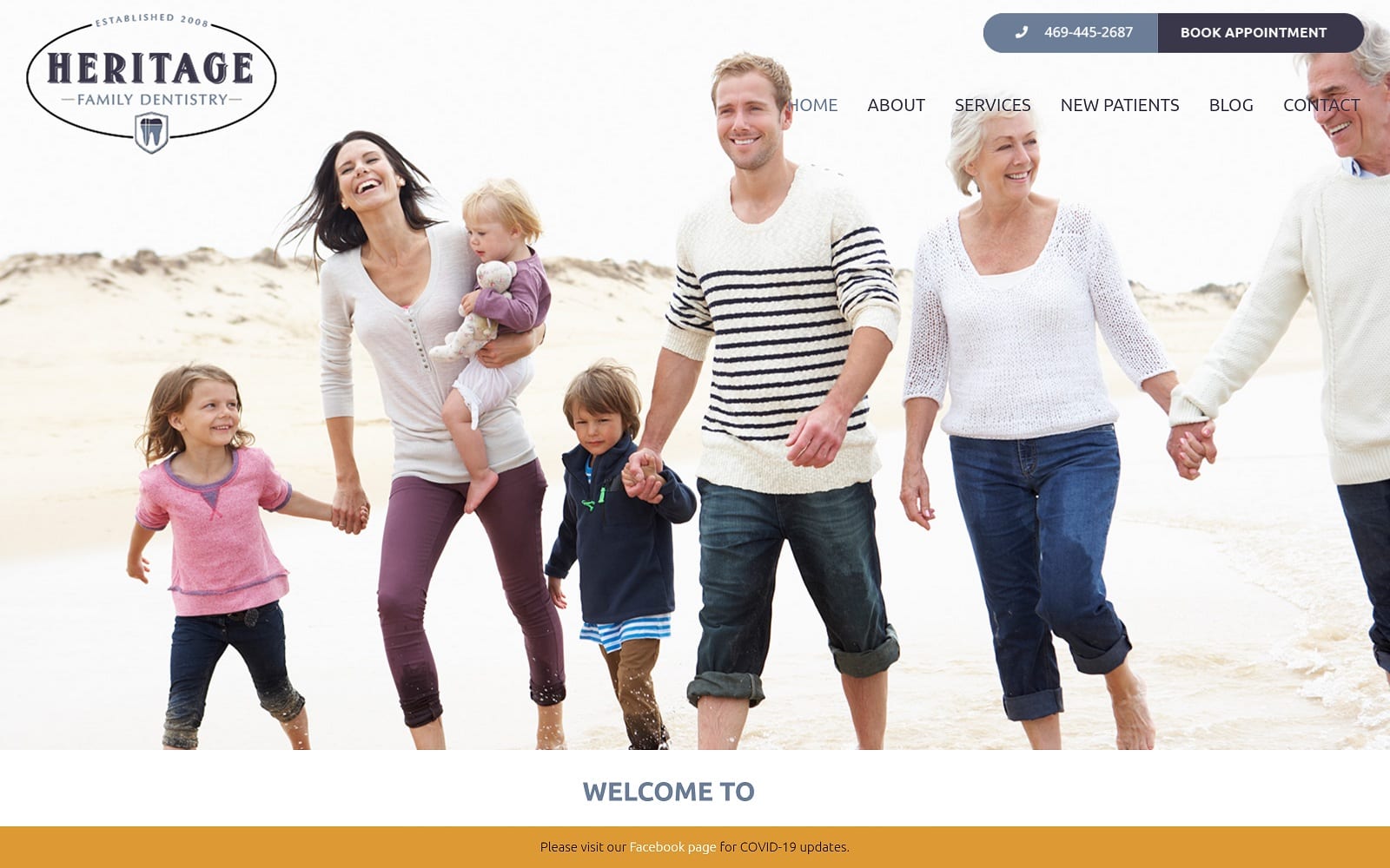 The Screenshot of Heritage Family Dentistry yourheritagefamilydentistry.com Website