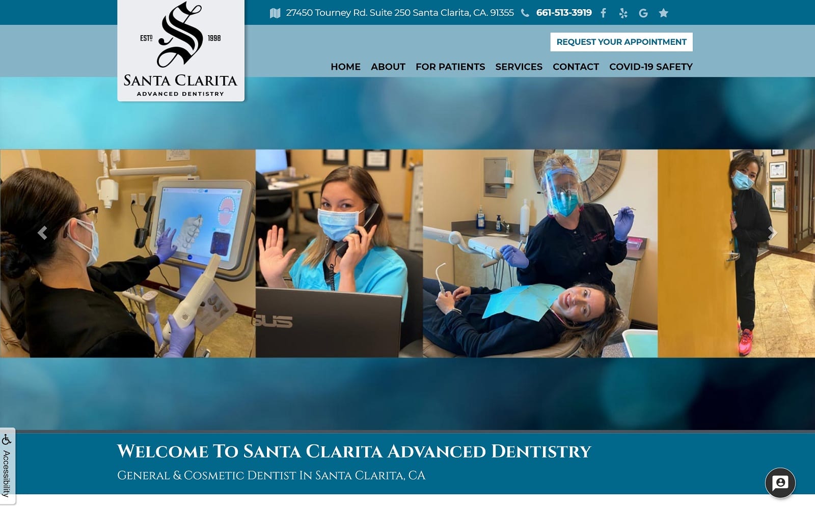 The Screenshot of Santa Clarita Advanced Dentistry yourvalenciadentist.com Website