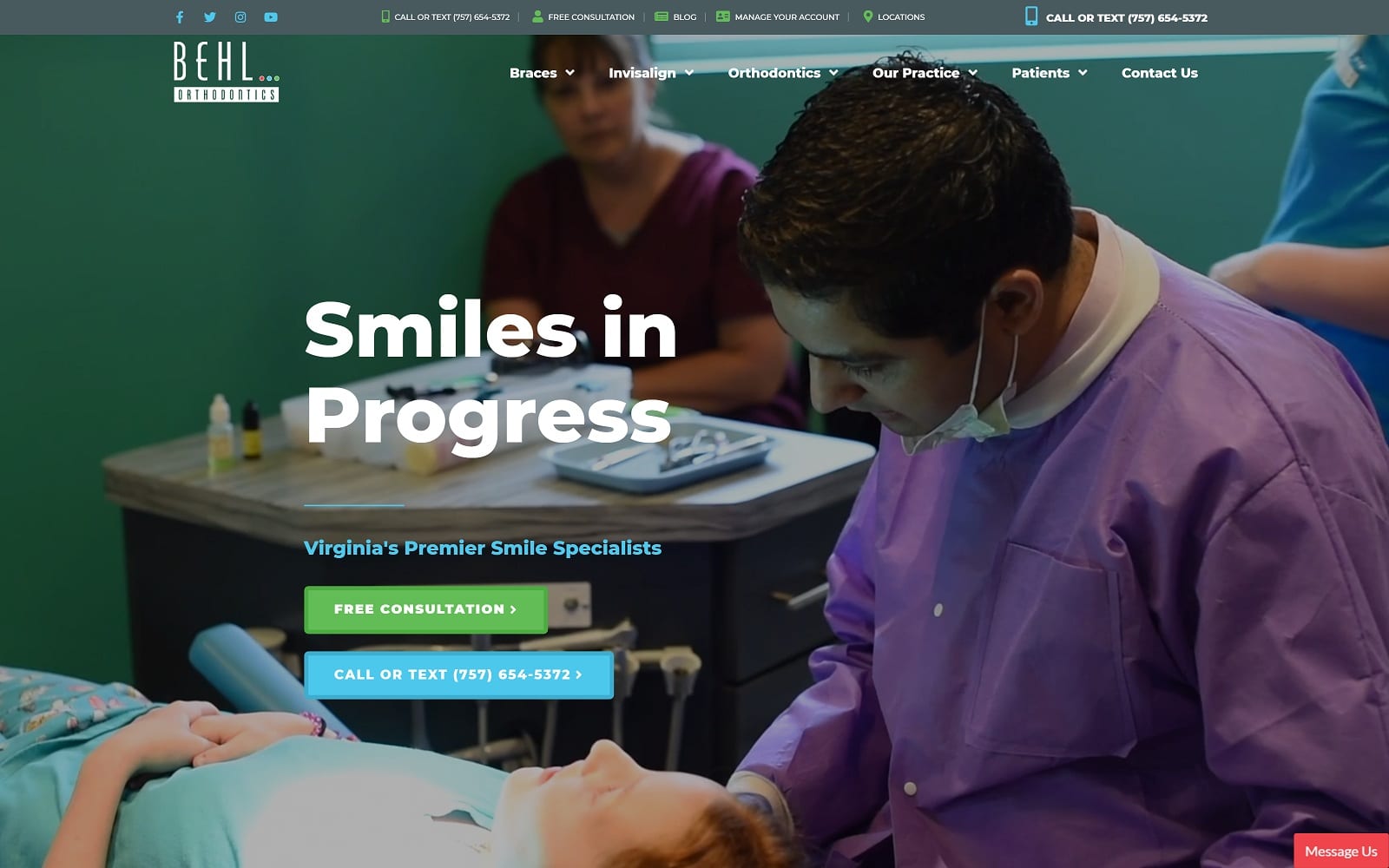 The Screenshot of Behl Orthodontics of Chesapeake, VA behlorthodontics.com Dr. Behl Website