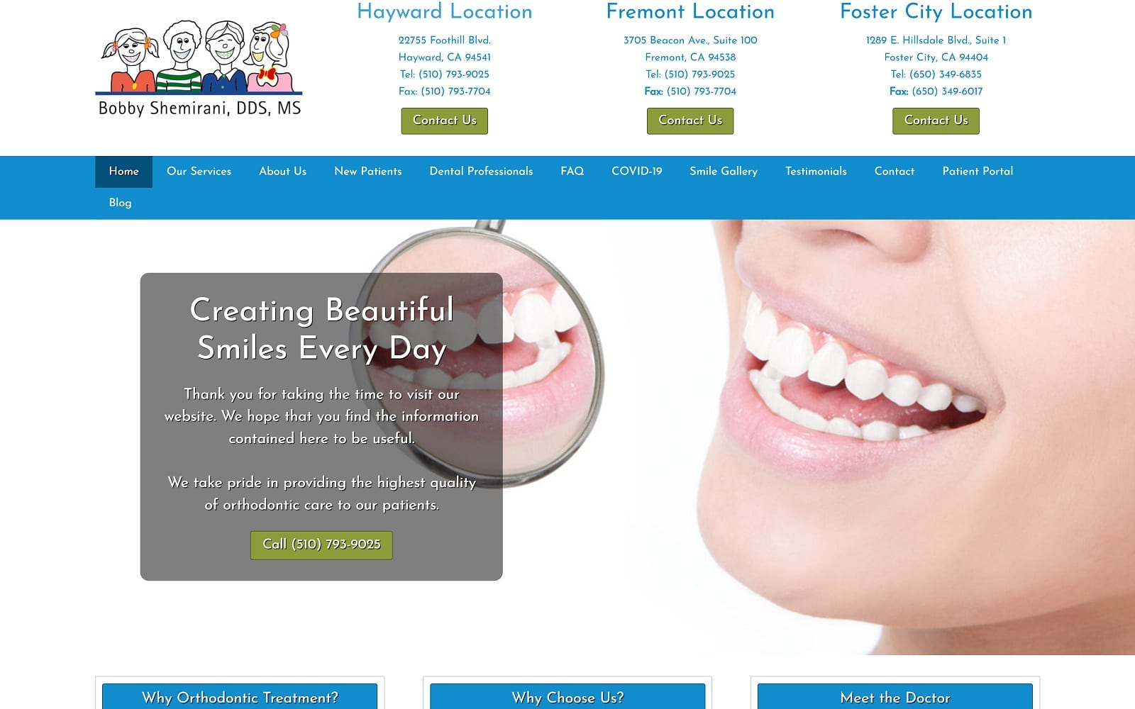 The Screenshot of Shemirani Bobby DDS braceyourself.com Website
