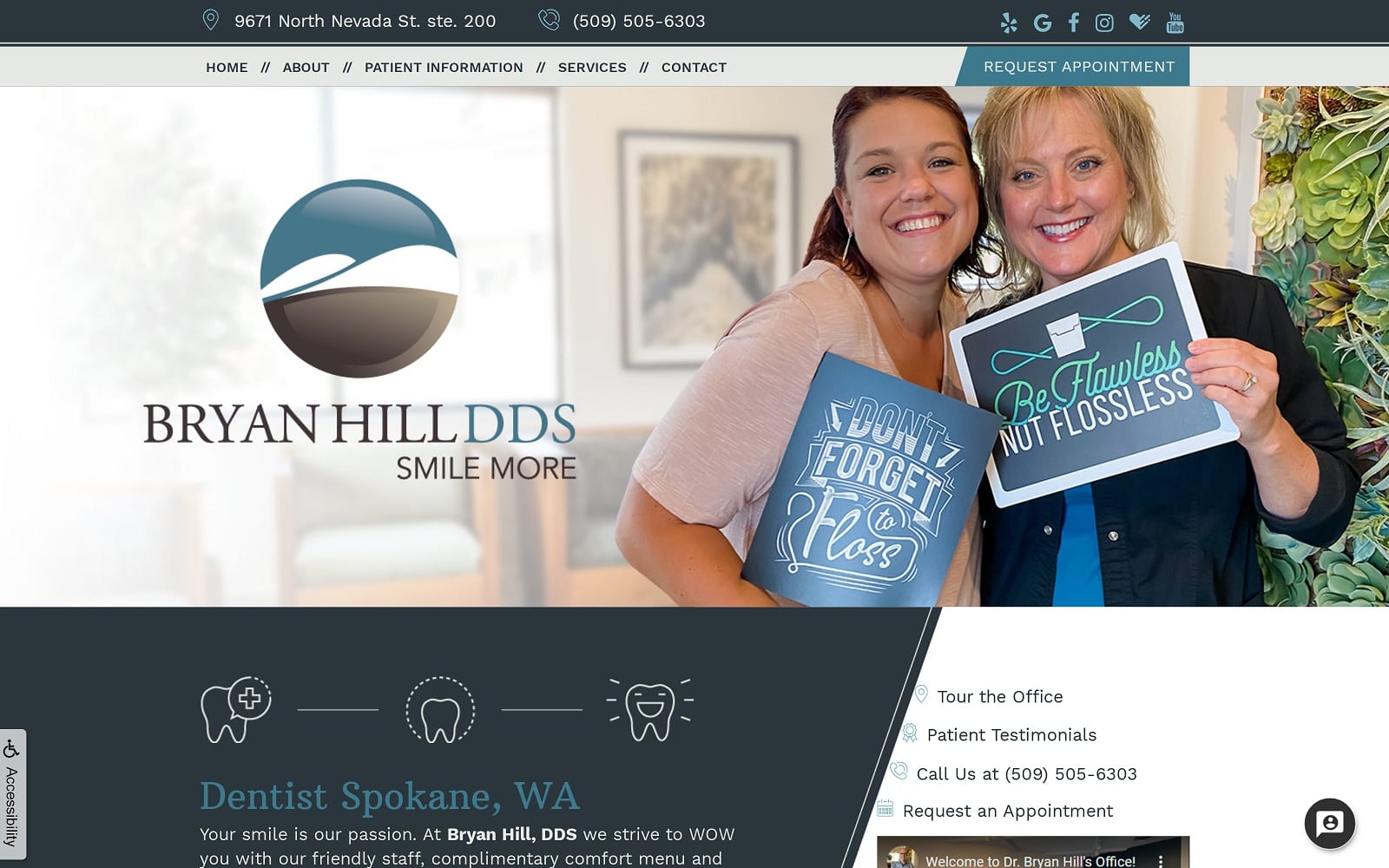 The Screenshot of Bryan Hill DDS bryanhilldds.com Website