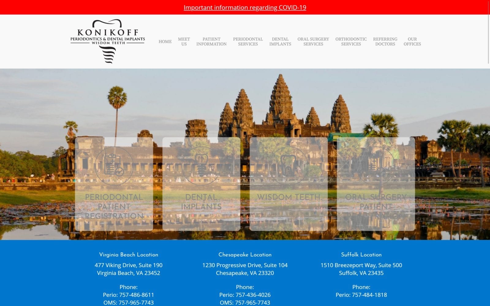 The Screenshot of Konikoff Periodontics center4perio.com Drs. Albert and Bryan Konikoff Website
