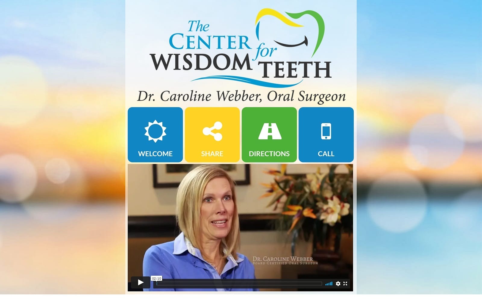 The Screenshot of Dr. Caroline Webber - Wisdom Teeth & Oral Surgery center4wisdomteeth.com Website