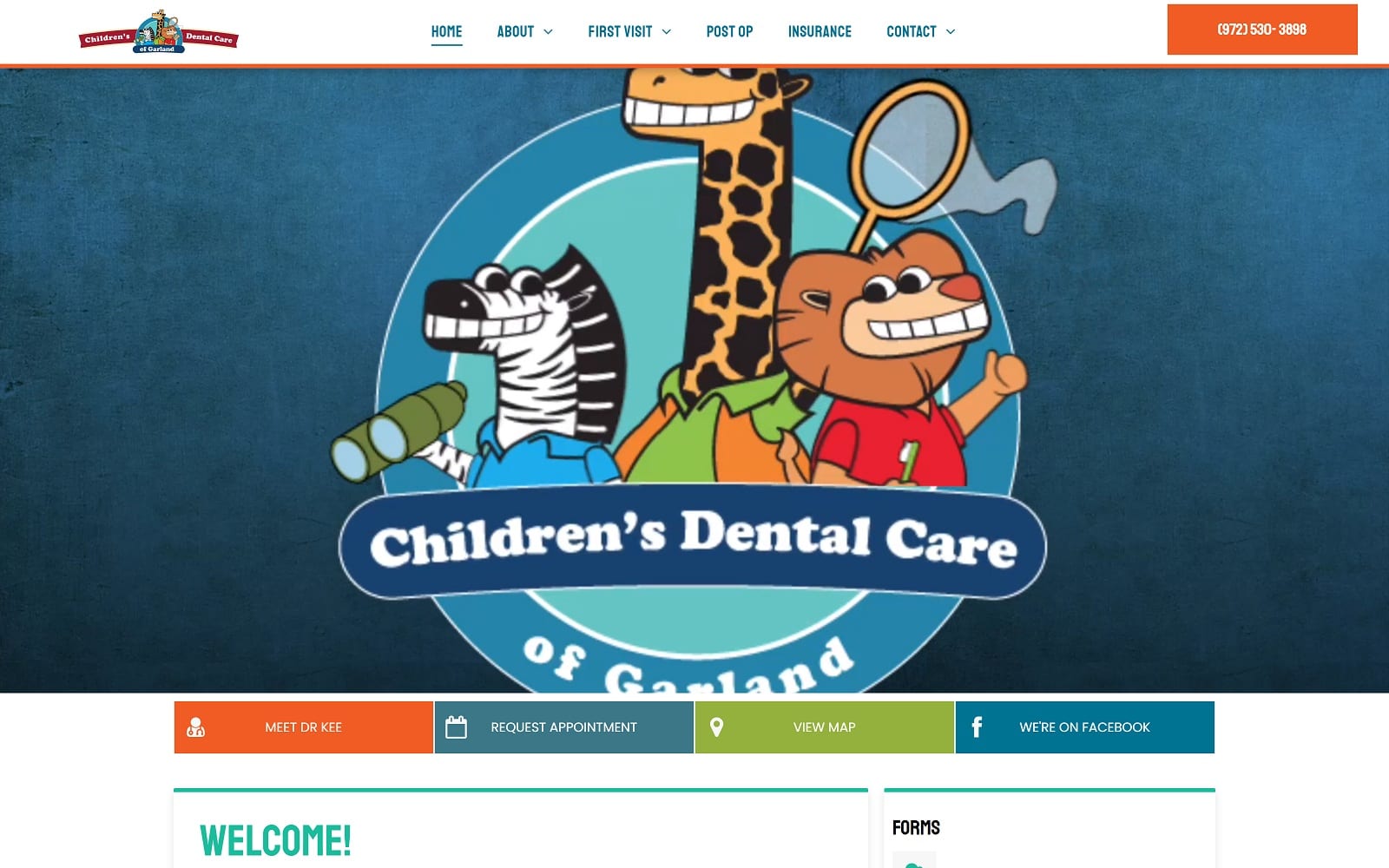 The Screenshot of Children's Dental Care of Garland childrensdentalcareofgarland.com Dr. Kee Kwak Website
