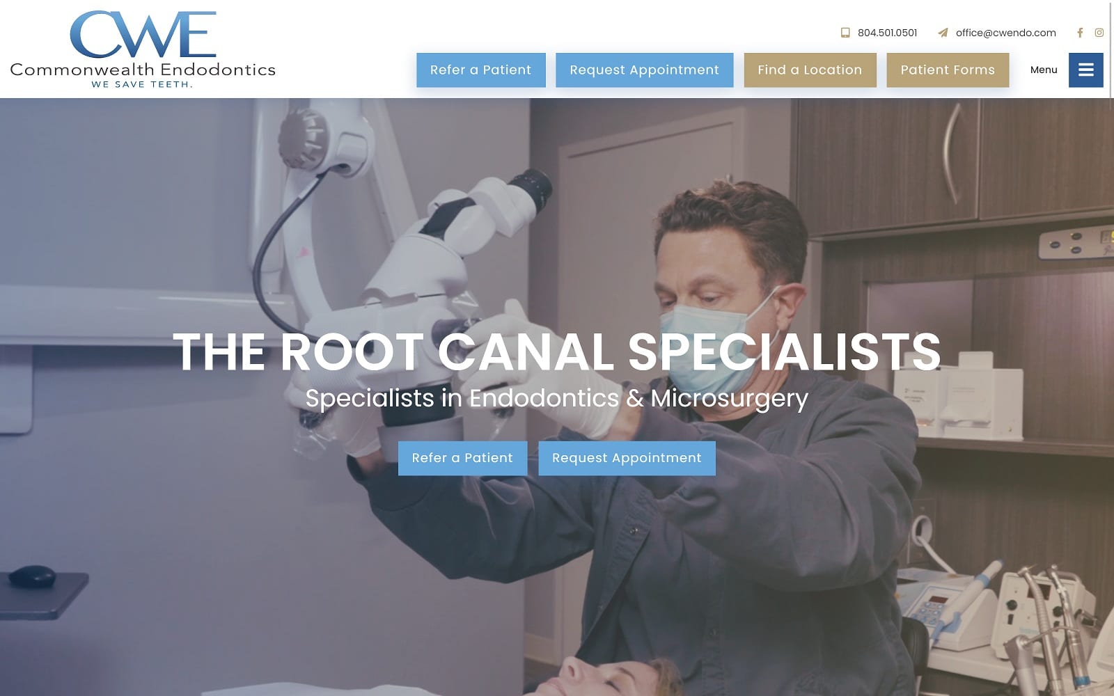 The Screenshot of Commonwealth Endodontics commonwealthendo.com Website