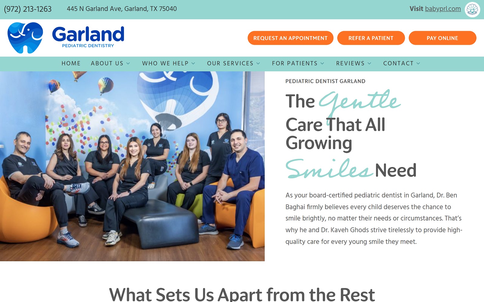 garlandpediatricdental.com screenshot