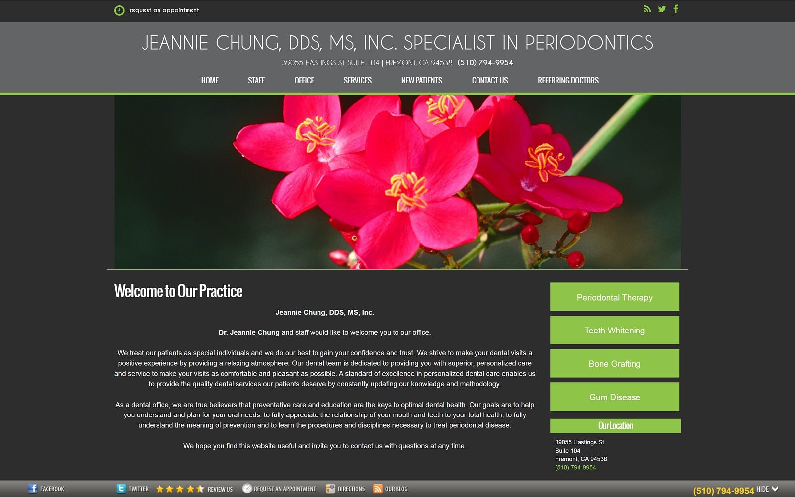 The Screenshot of Jeannie Chung Inc jeanniechungdds.com Website