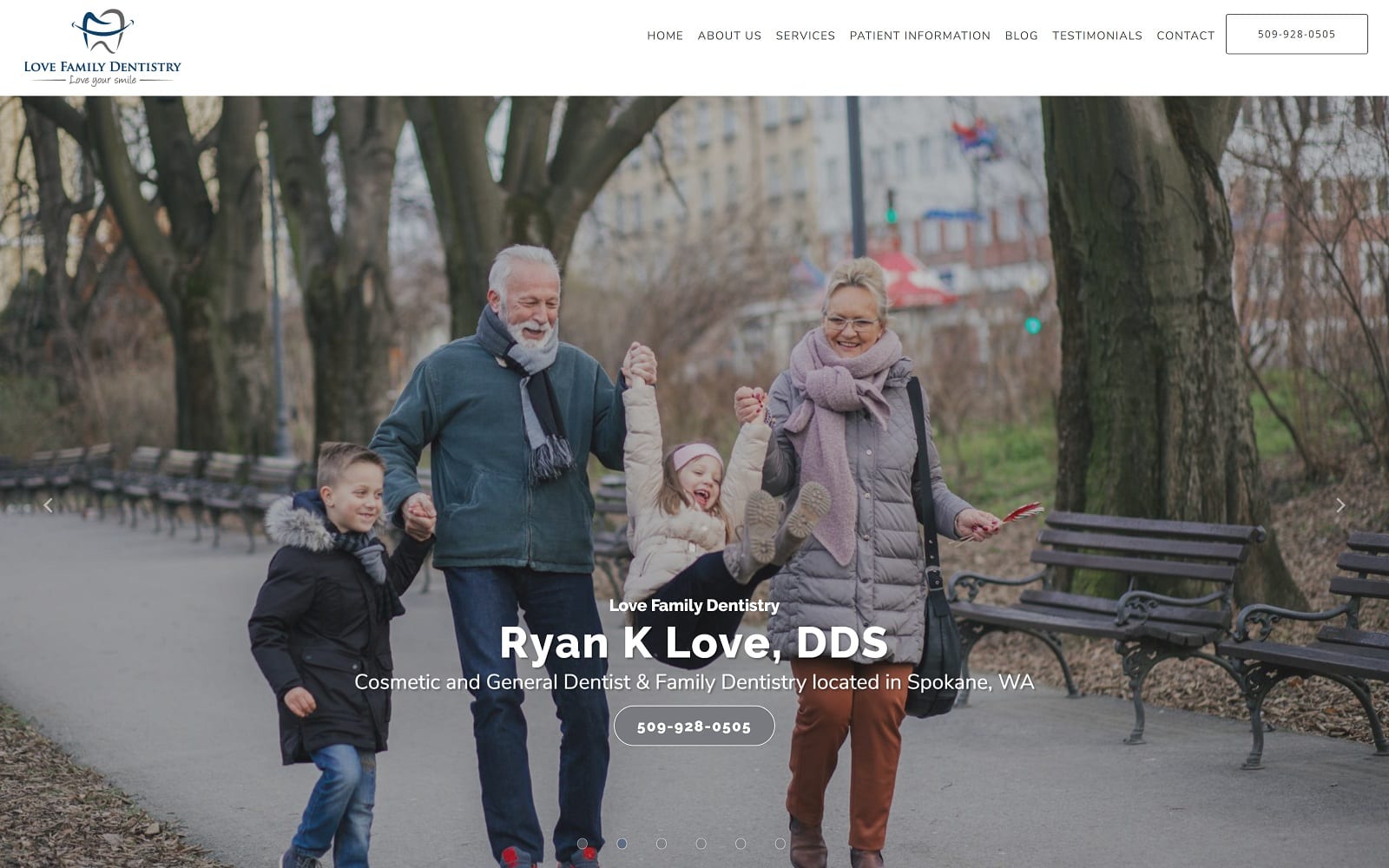 The Screenshot of Love Family Dentistry: Ryan K. Love, DDS lovefamilydentistry.com Website