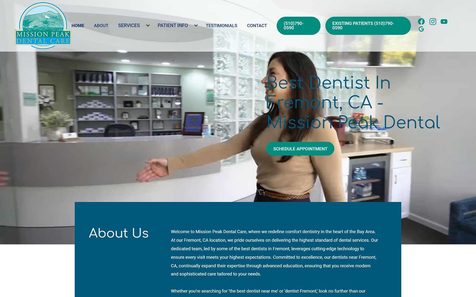 missionpeakdental.com screenshot