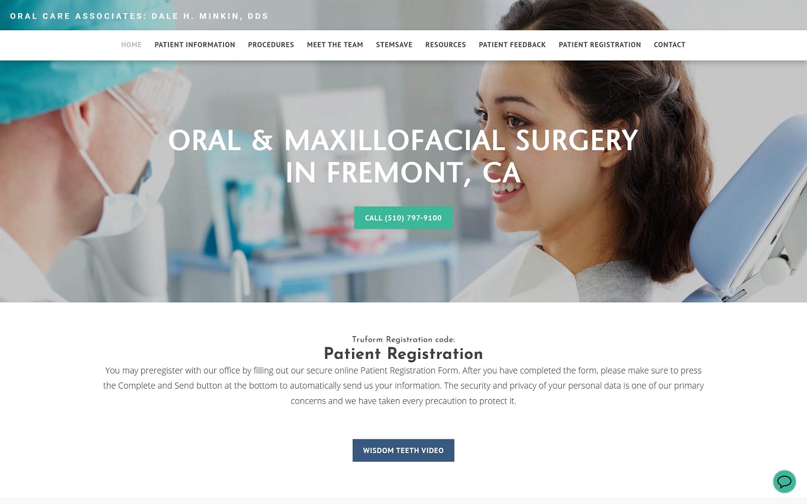 The Screenshot of Oral Care Associates: Dale H Minkin, DDS oralcareassociates.com Website