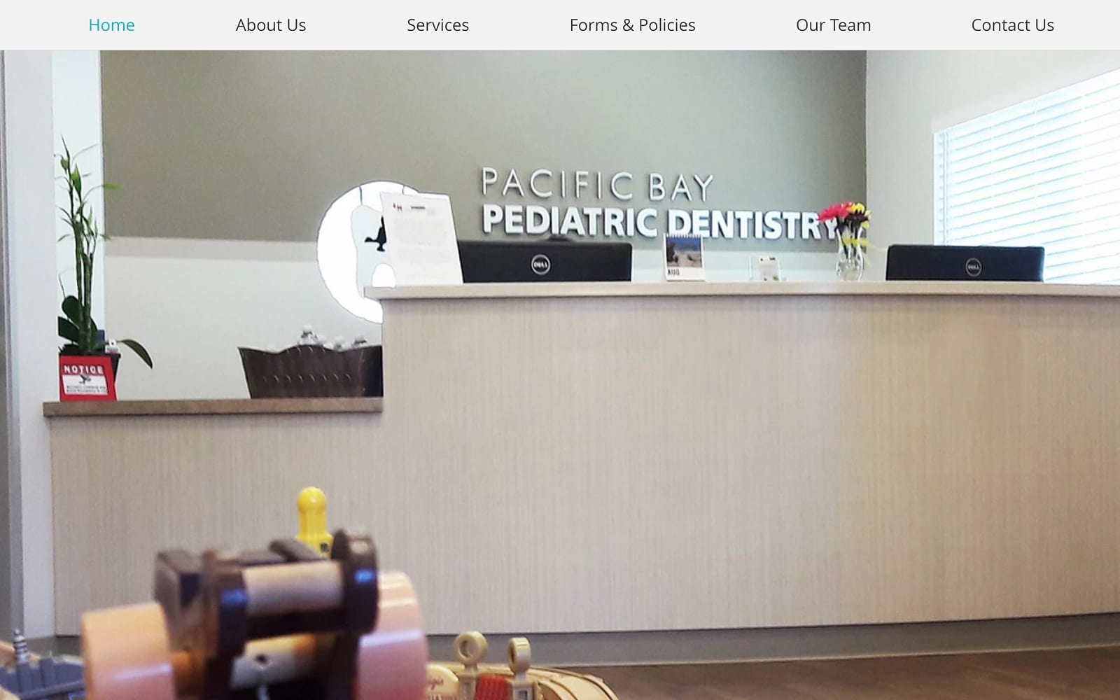 The Screenshot of Pacific Bay Pediatric Dentistry pacbaykids.com Dr. Bilbeisi Website