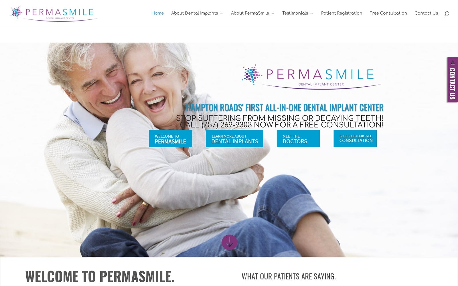 The Screenshot of PermaSmile Dental Implant Center permasmile.com Website