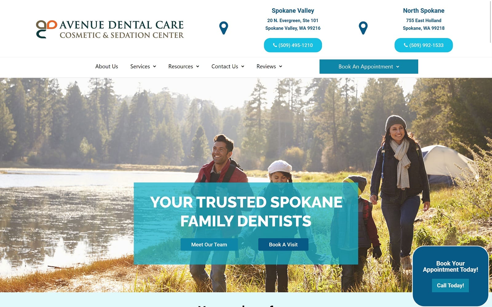 The Screenshot of Avenue Dental Care North Spokane theavenuedentalgroup.com Website