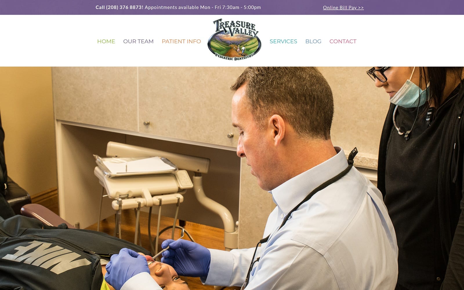 The Screenshot of Treasure Valley Pediatric Dentistry tvpdsmiles.com Website