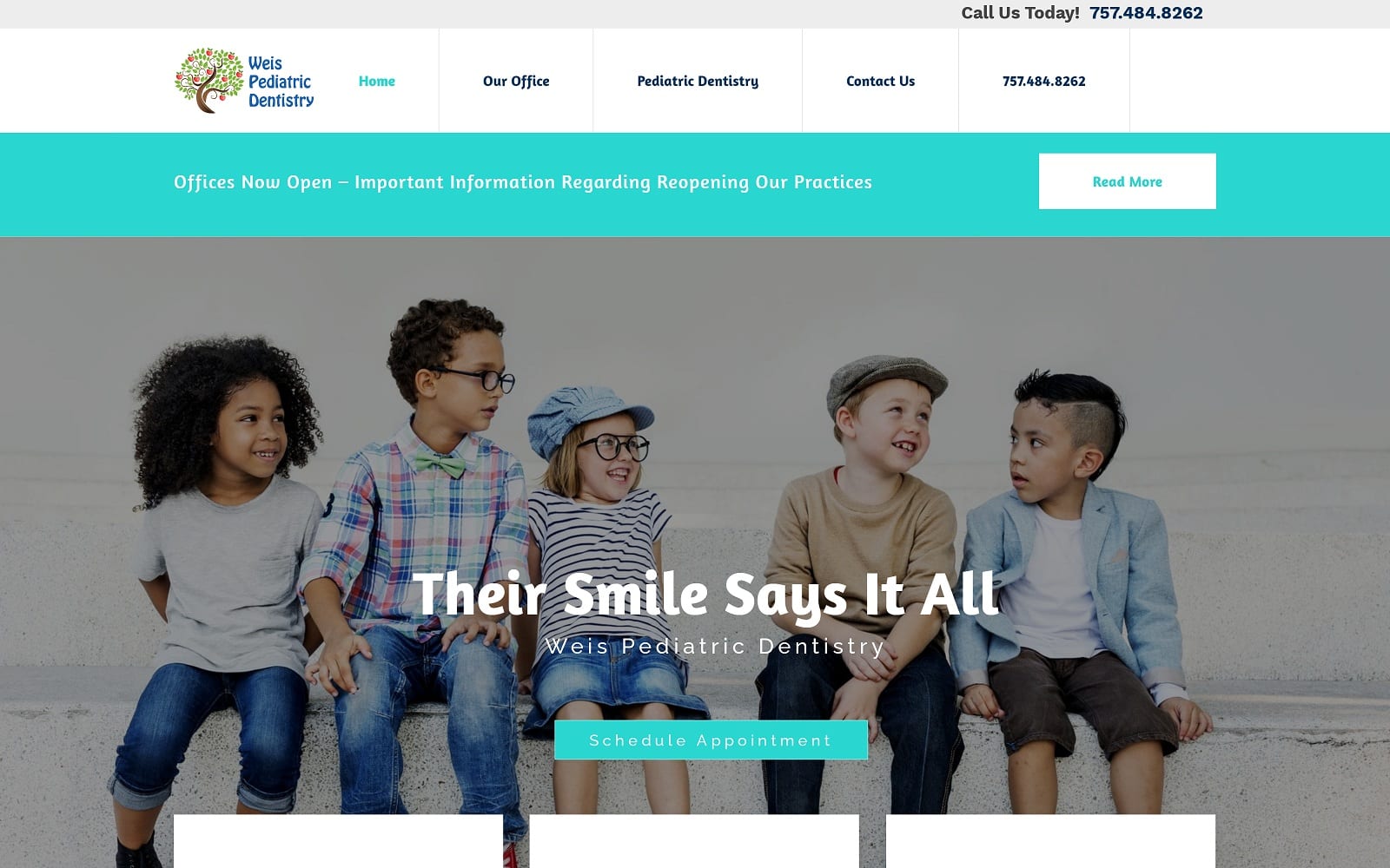 The Screenshot of Weis Pediatric Dentistry weispediatricdentistry.com Website