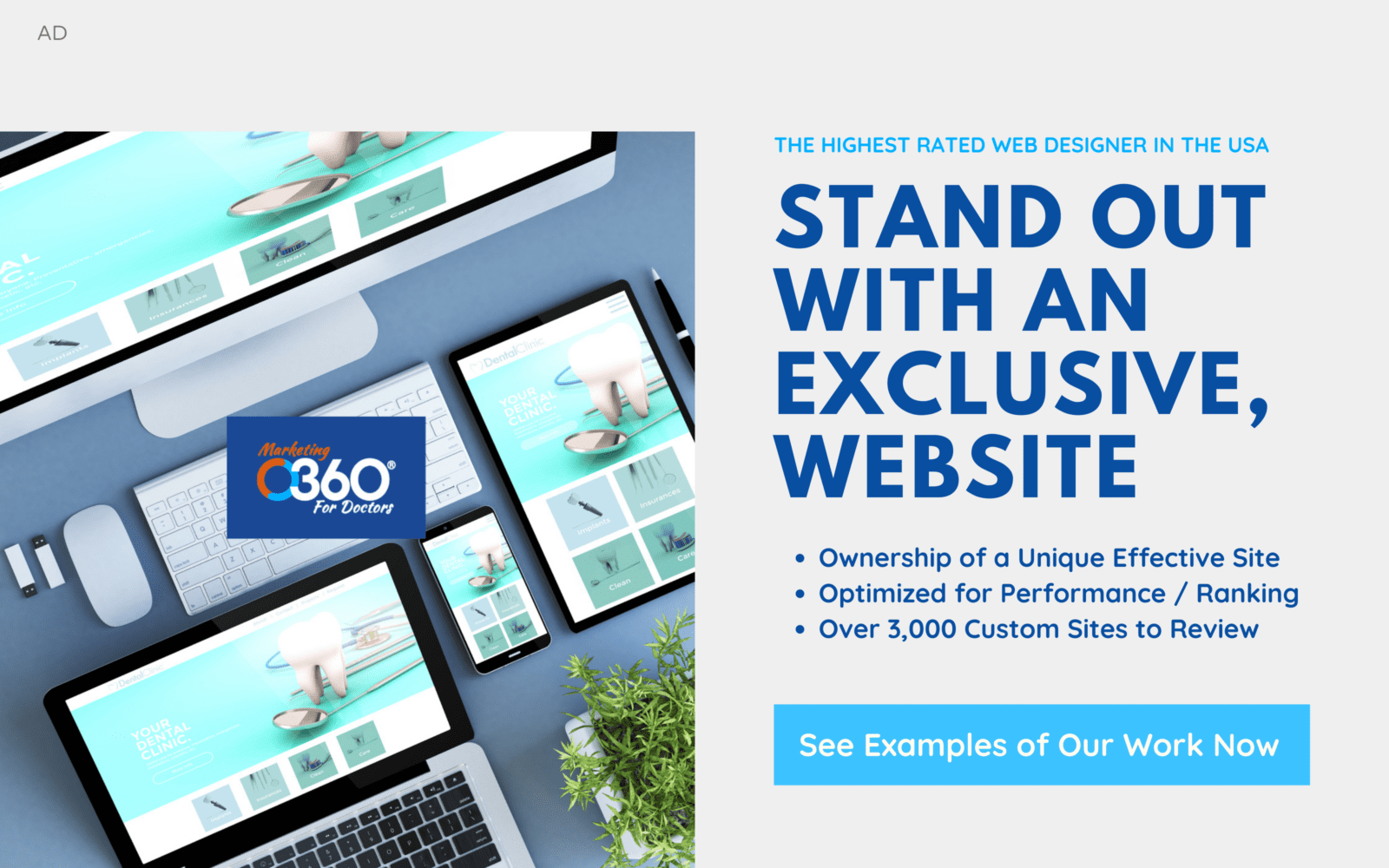 Stand out with a Stunning, Exclusive Website