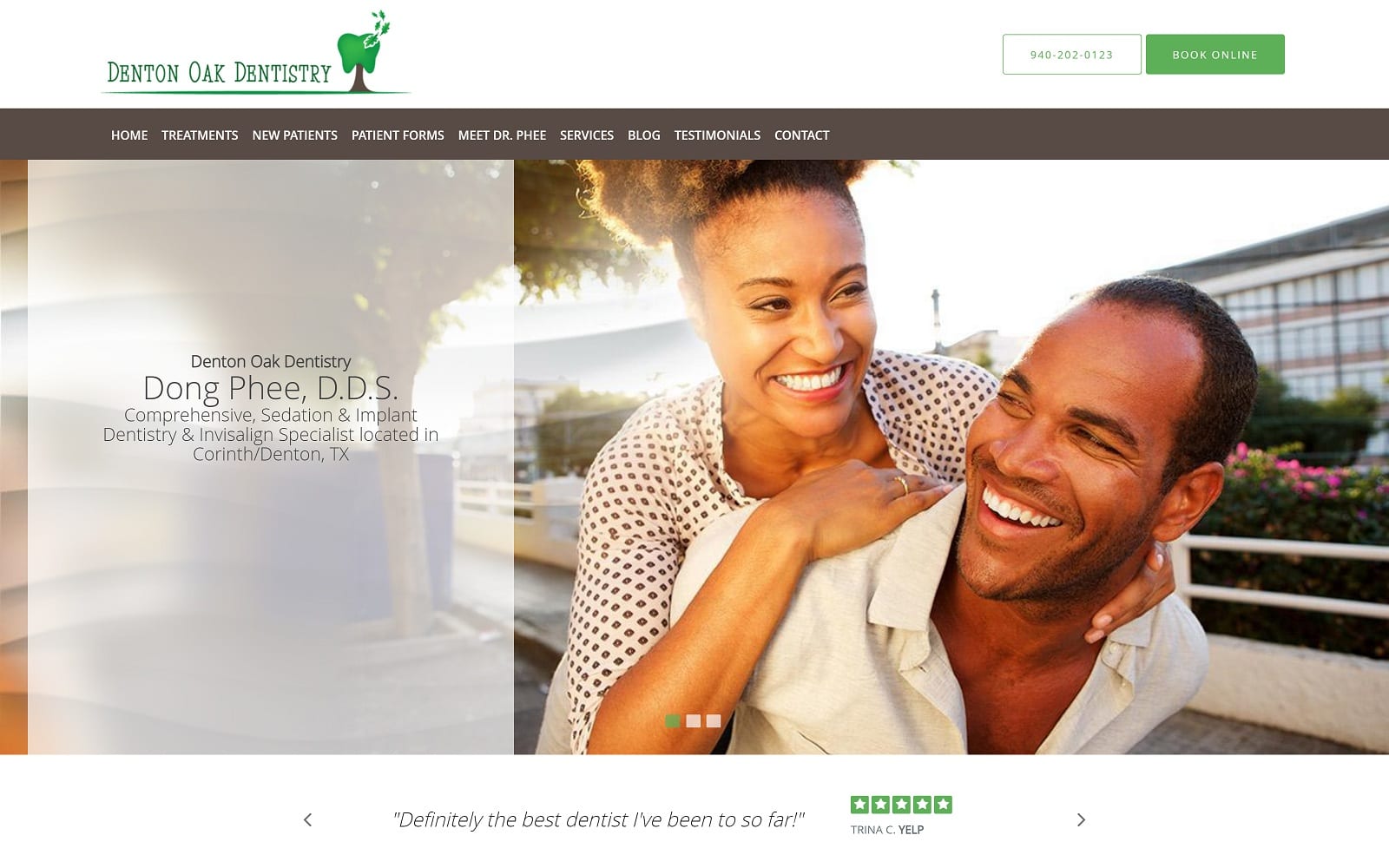 The Screenshot of Denton Oak Dentistry: Dong Phee, DDS dentistindentoncorinth.com Website