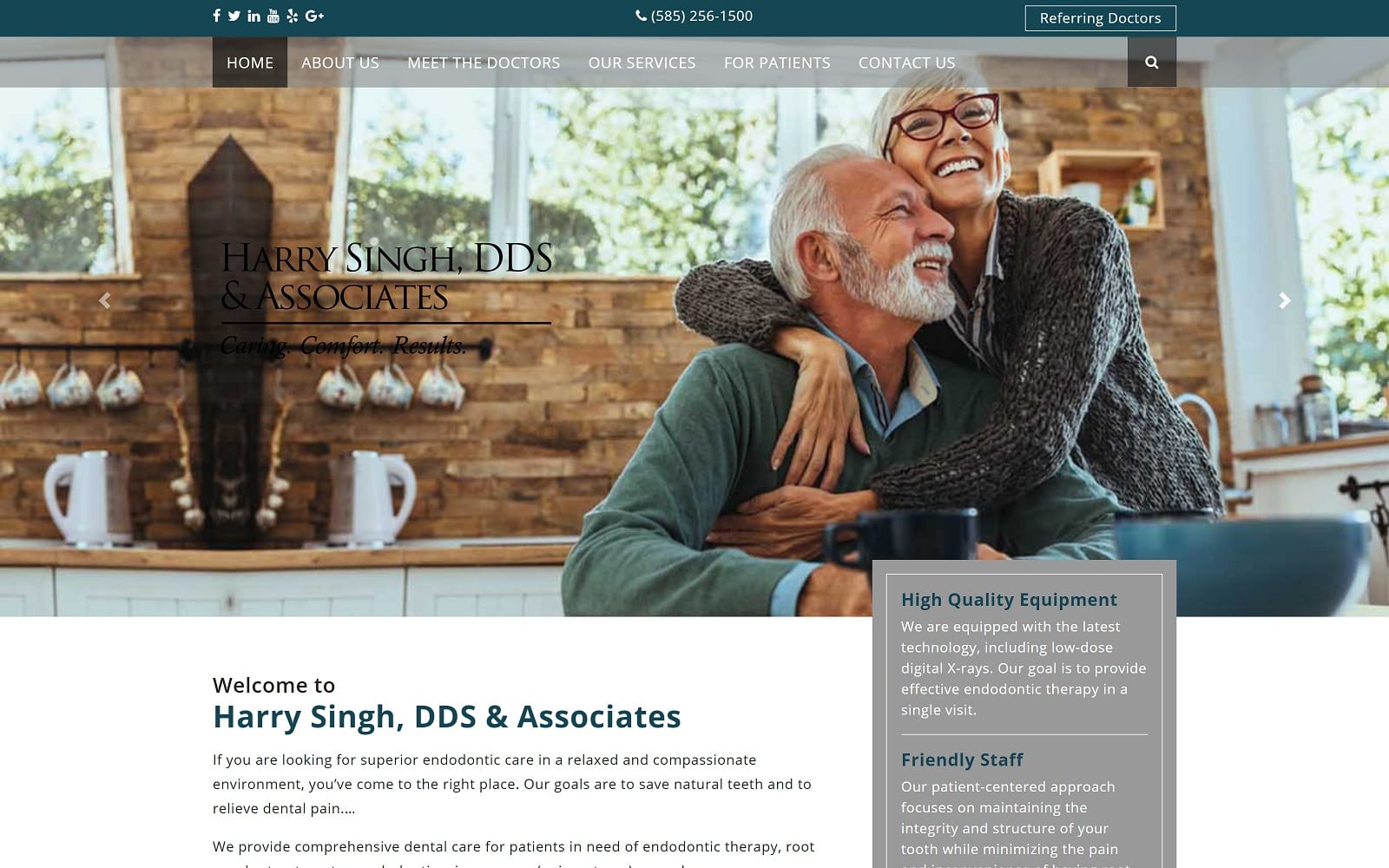 The Screenshot of Progressive Endodontics nyrootcanaldoc.com Dr. Harry Singh Website