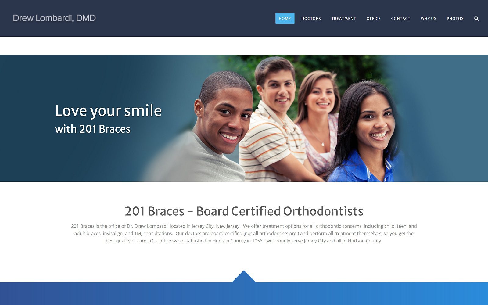 The Screenshot of Drew R. Lombardi, DMD Website