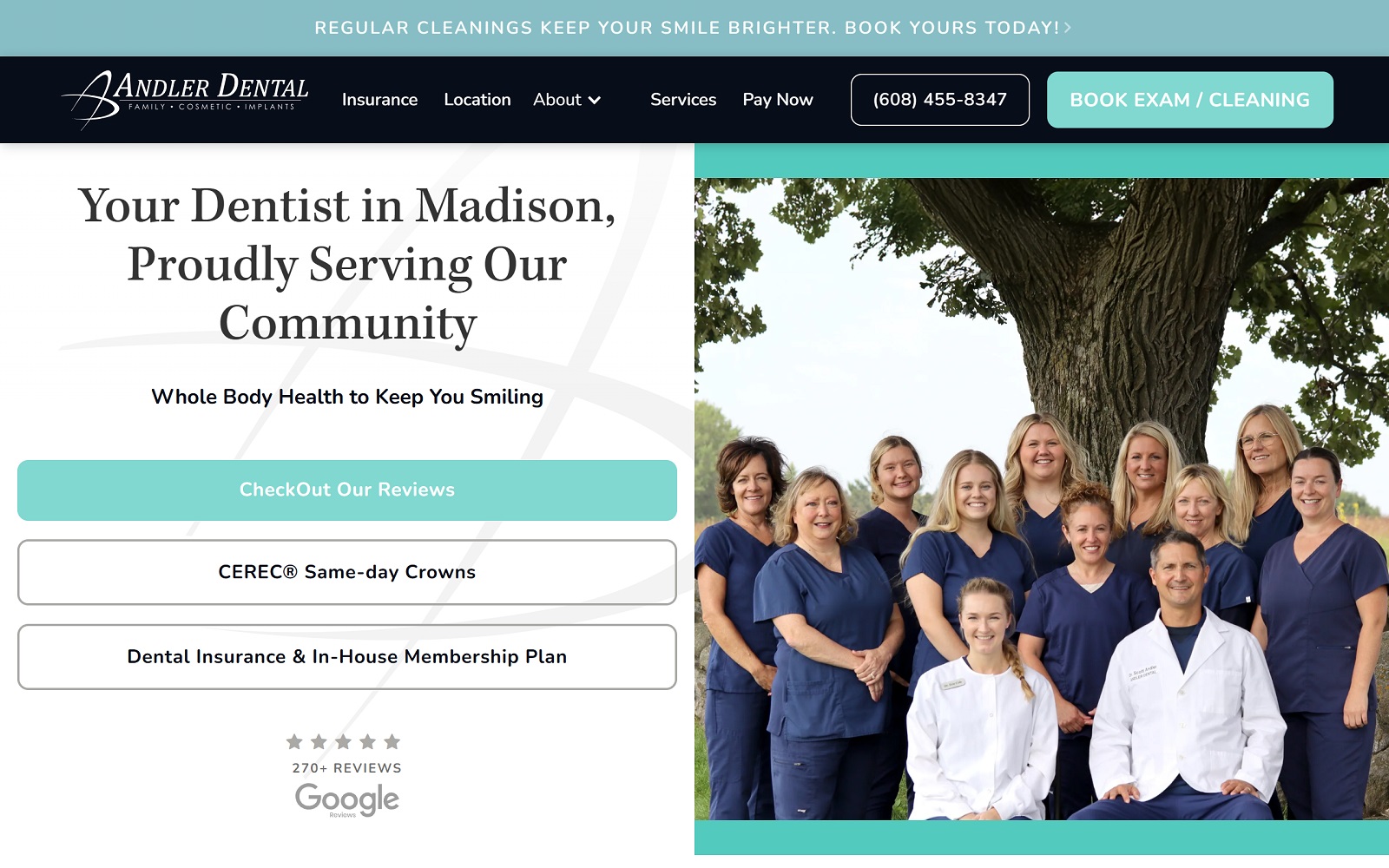 andlerdental.com screenshot