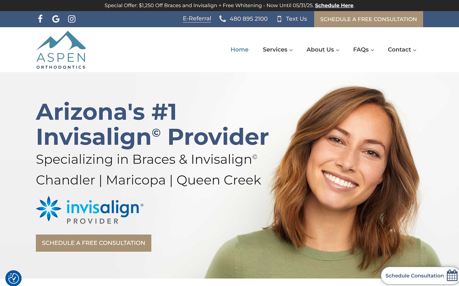 aspenortho.com screenshot