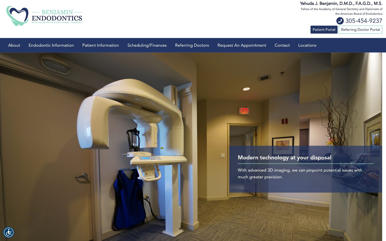 The Screenshot of Benjamin Endodontics- Hollywood Dr. Yehuda Benjamin Website