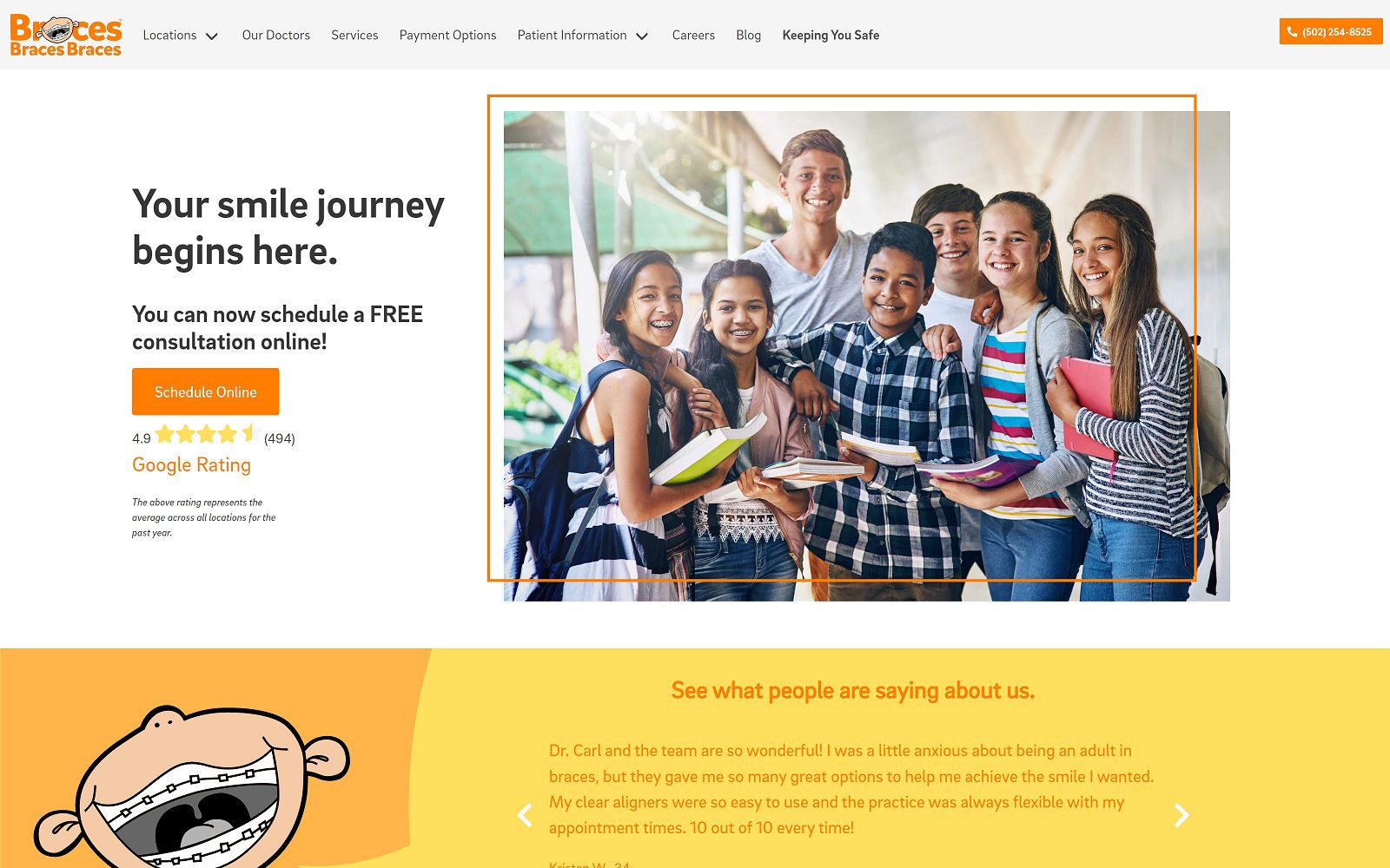 The Screenshot of BracesBracesBraces Lubbock Website