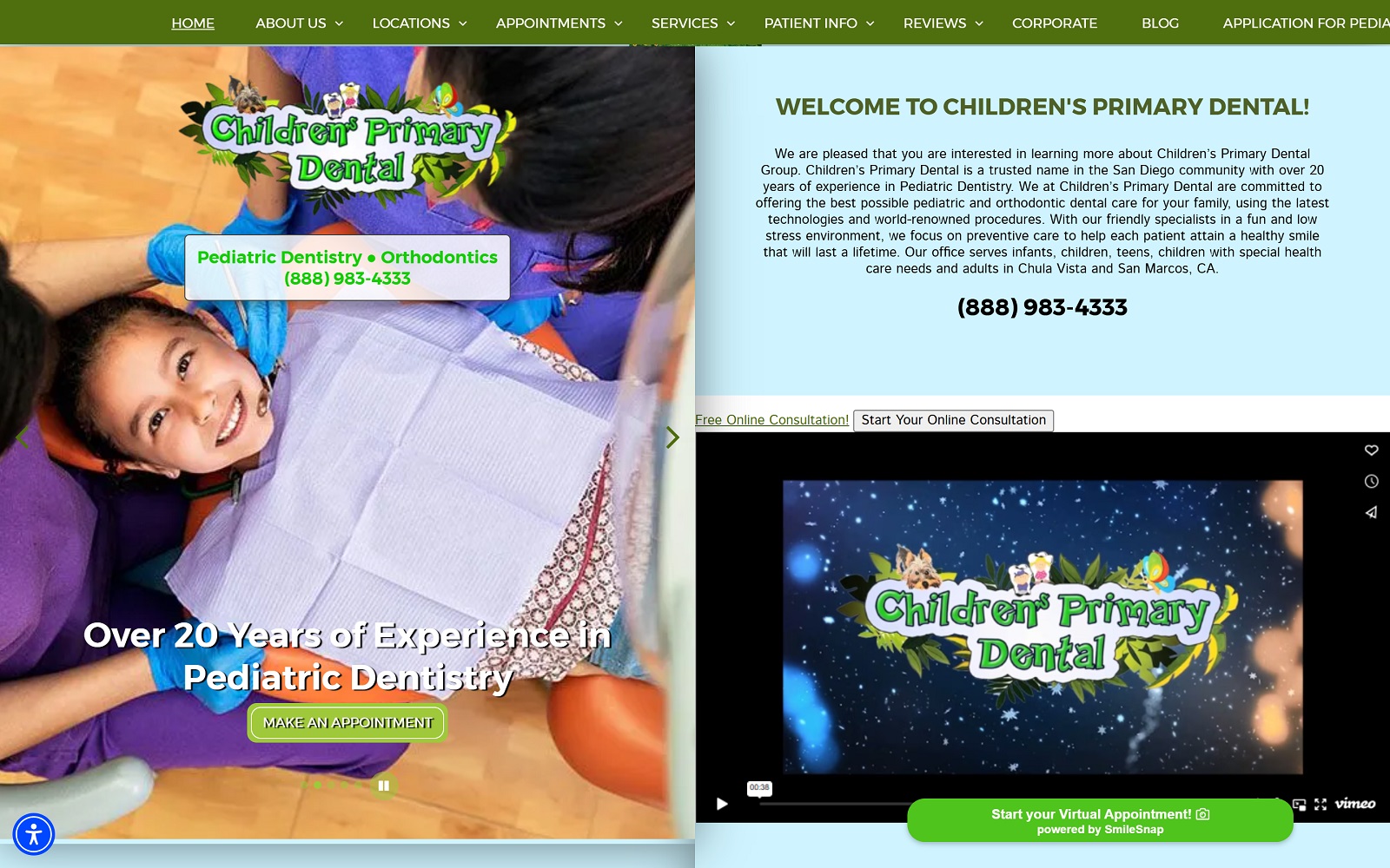 childrensprimarydental.com screenshot