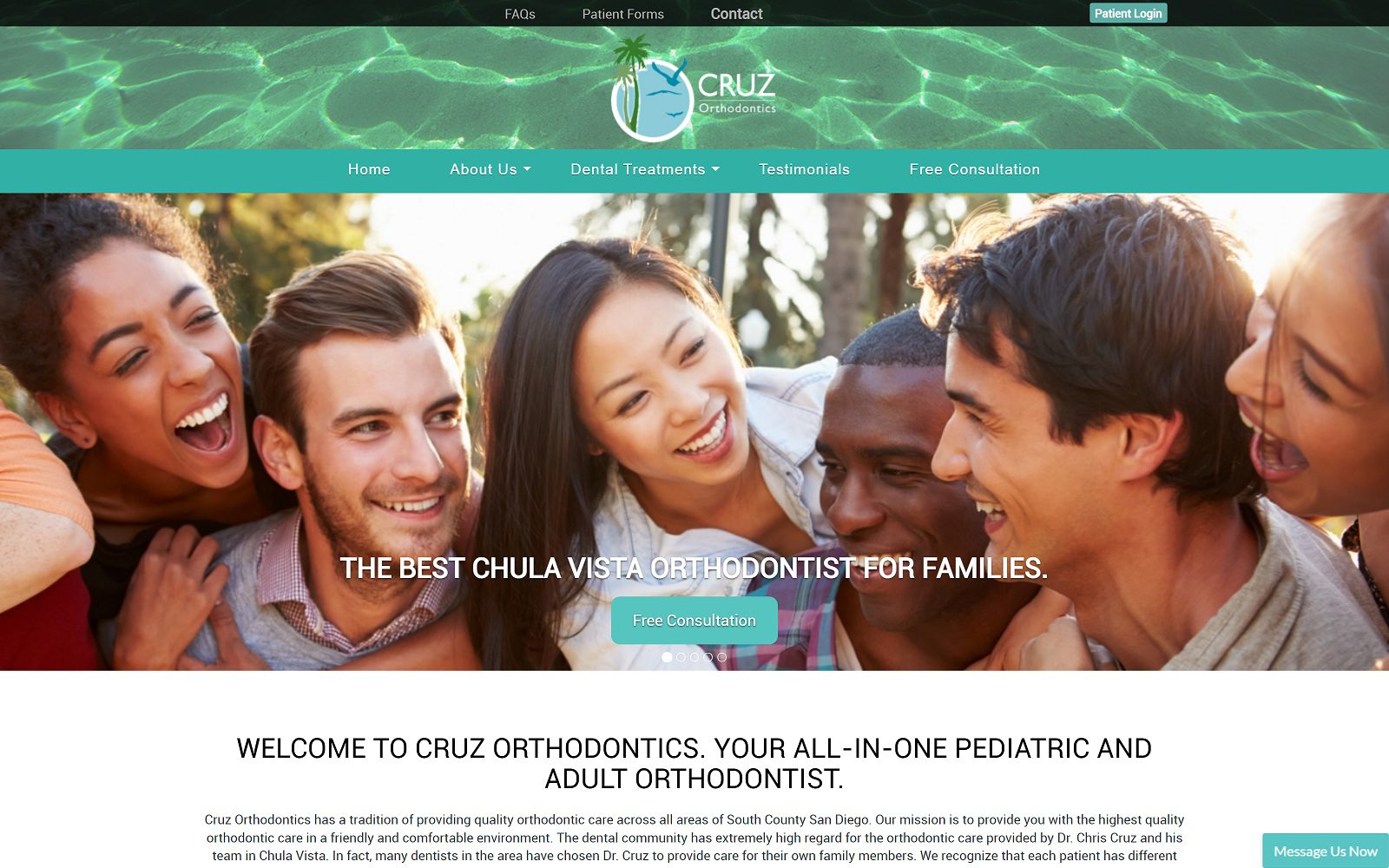 The Screenshot of Cruz Orthodontics Dr. Chris Cruz Website