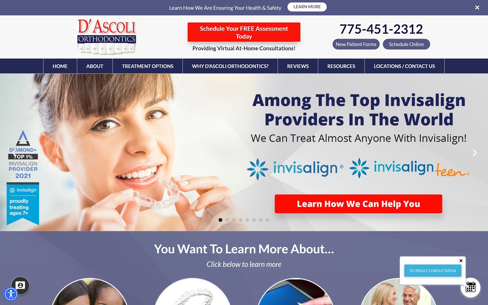 The Screenshot of D'Ascoli Orthodontics Dr. Vincent D’Ascoli  Website
