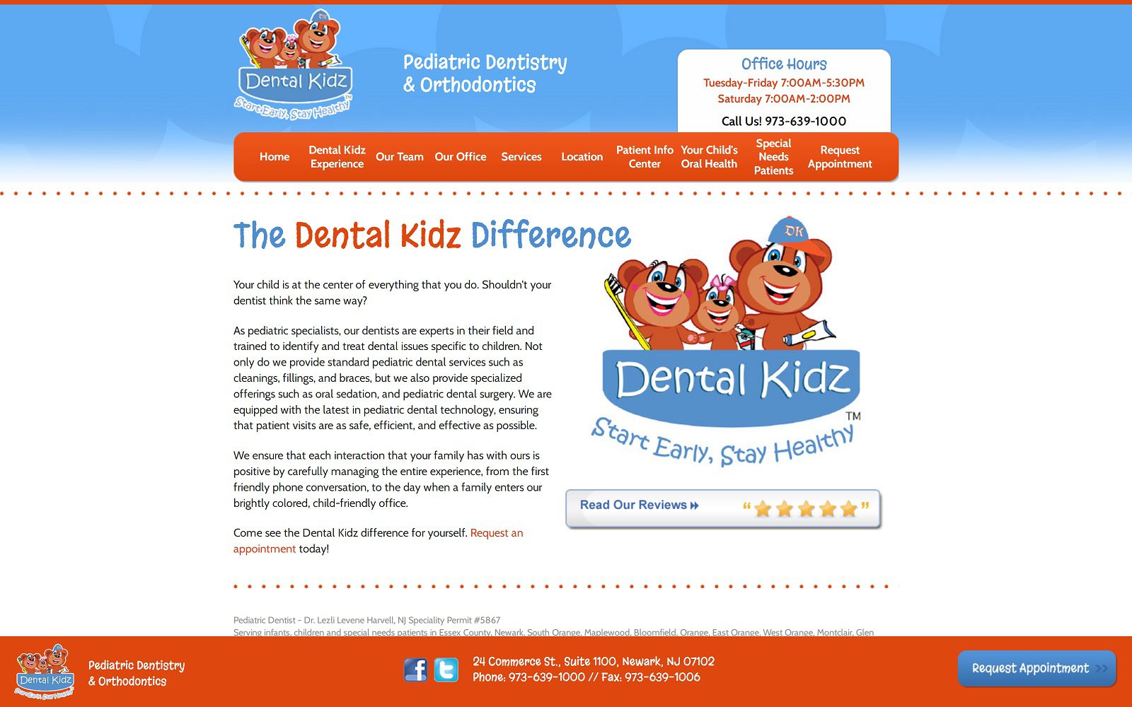 The Screenshot of Dental Kidz Website