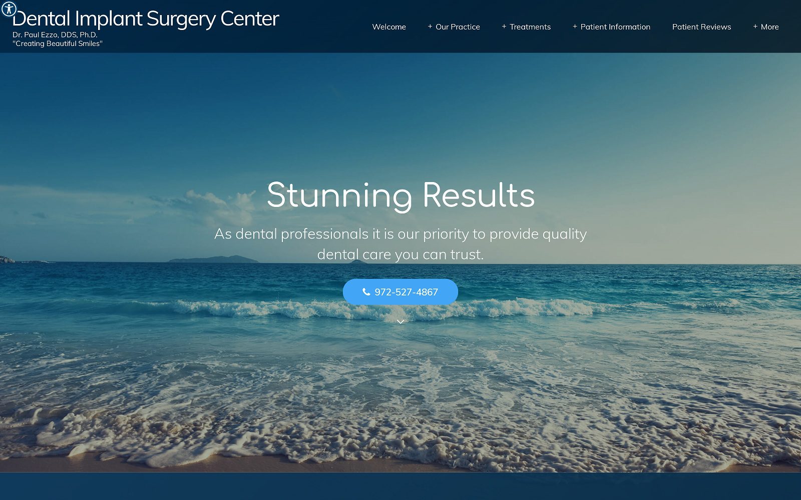 The Screenshot of Dr. Paul Ezzo, DDS Website