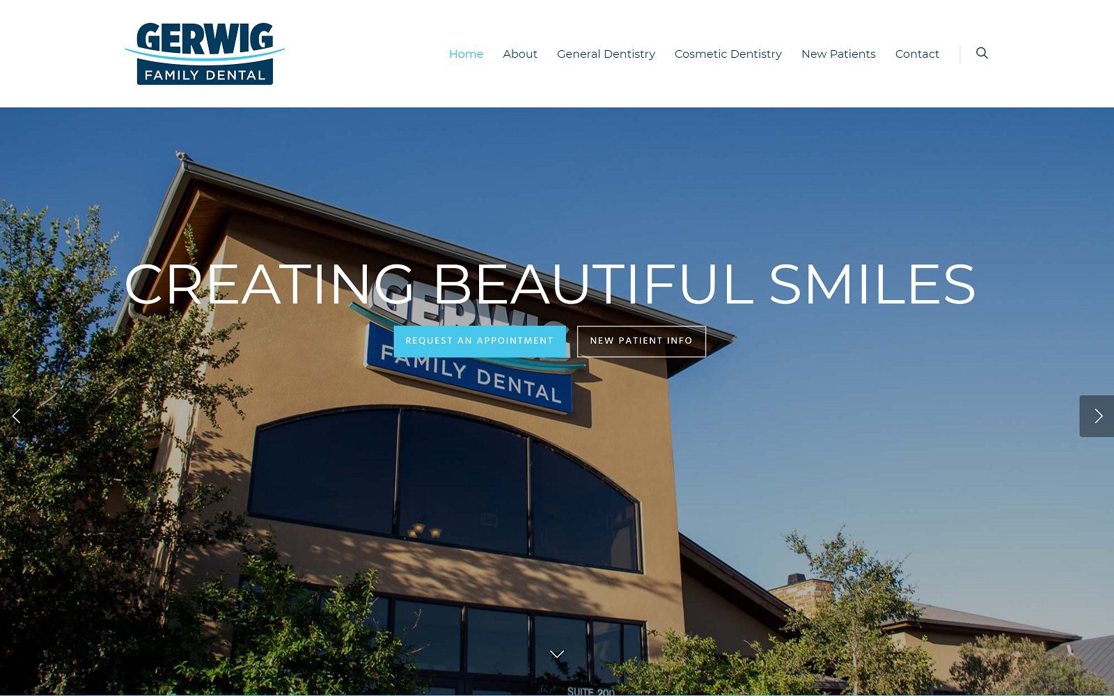 The Screenshot of Gerwig Family Dental Website