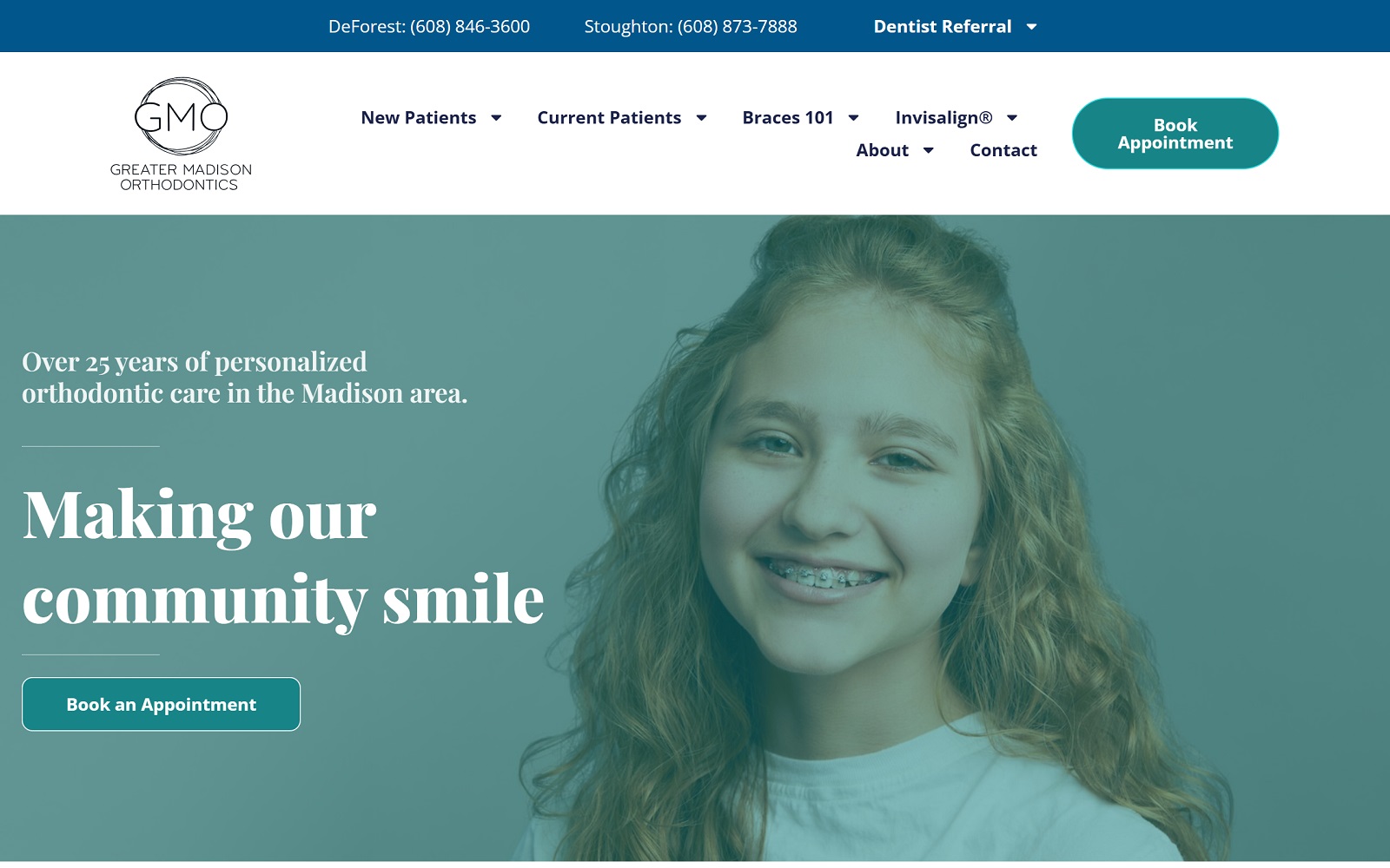 greatermadisonorthodontics.com screenshot