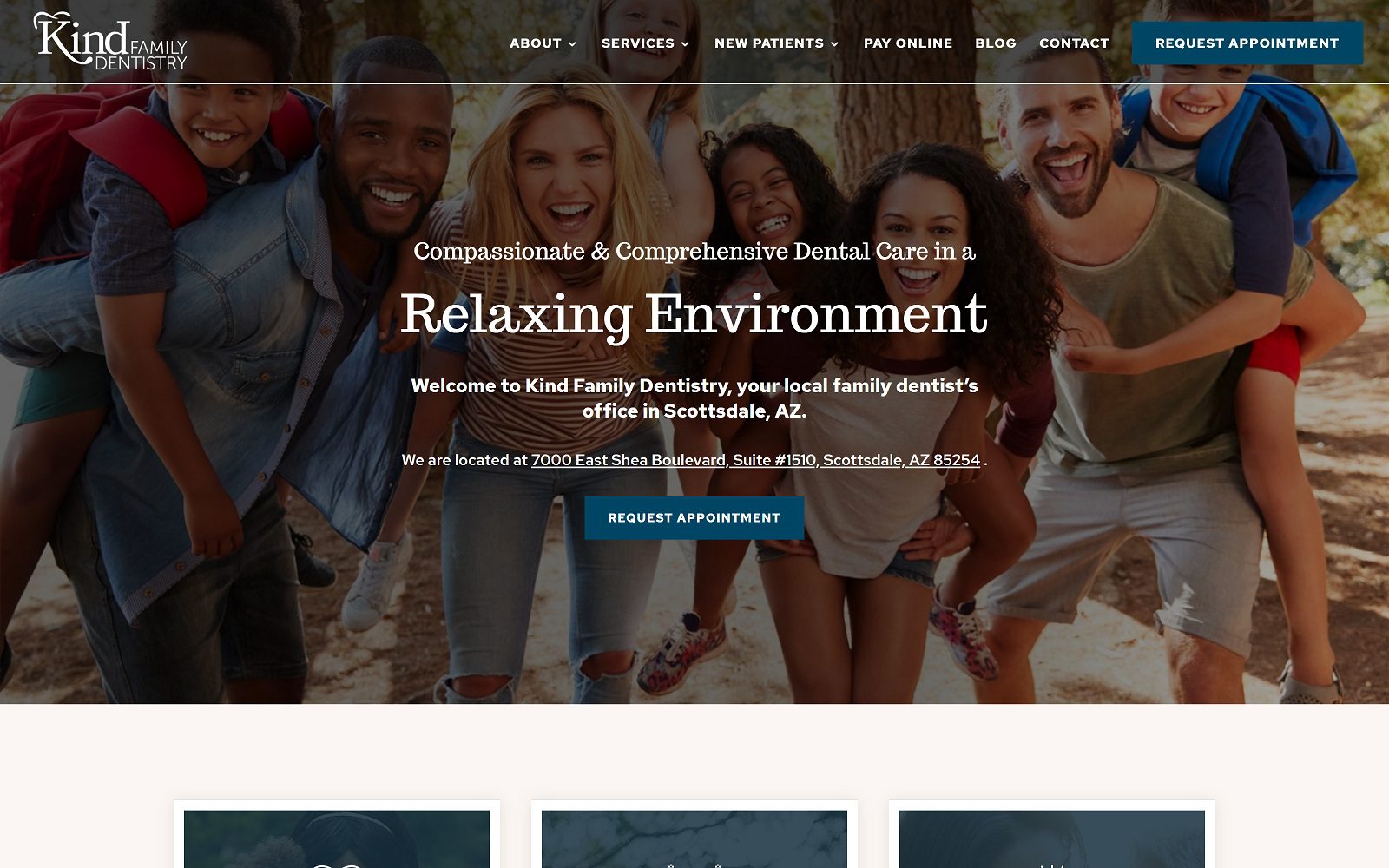 The Screenshot of Kind Family Dentistry Website