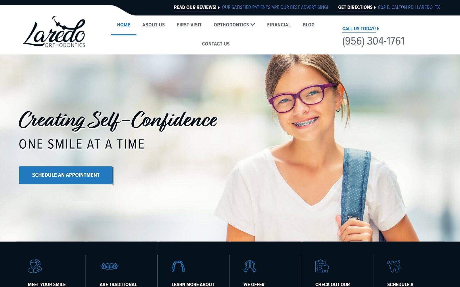 The Screenshot of Laredo Orthodontics Website