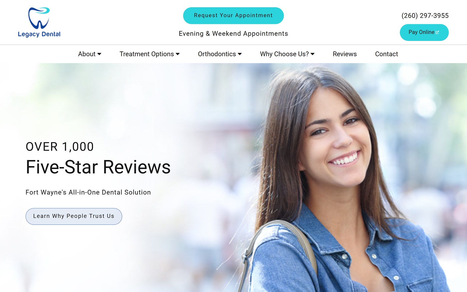legacydentalfortwayne.com screenshot