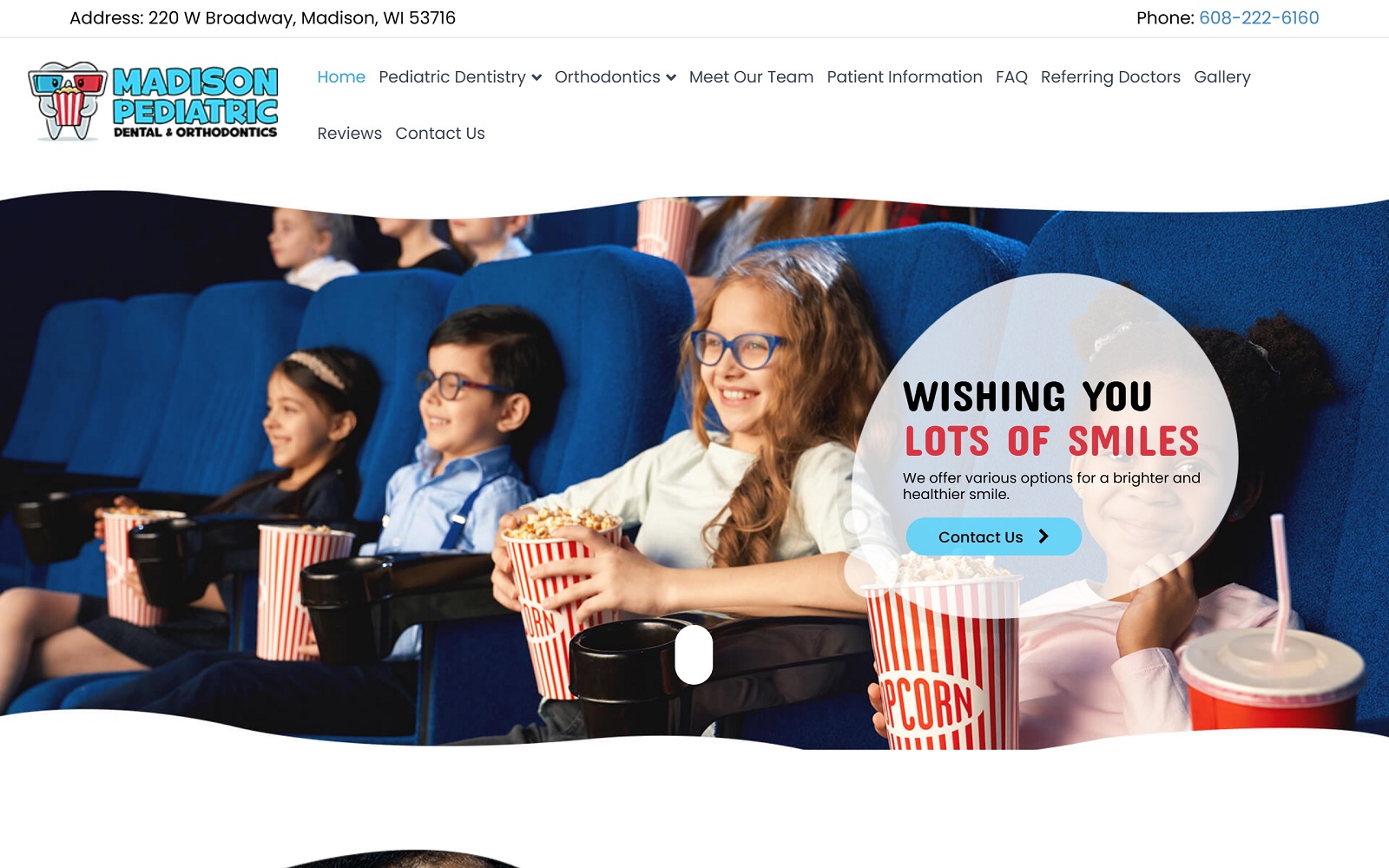 madisonpediatricdental.com screenshot